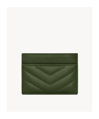 Saint Laurent Le Cassandre Card Holder In Green