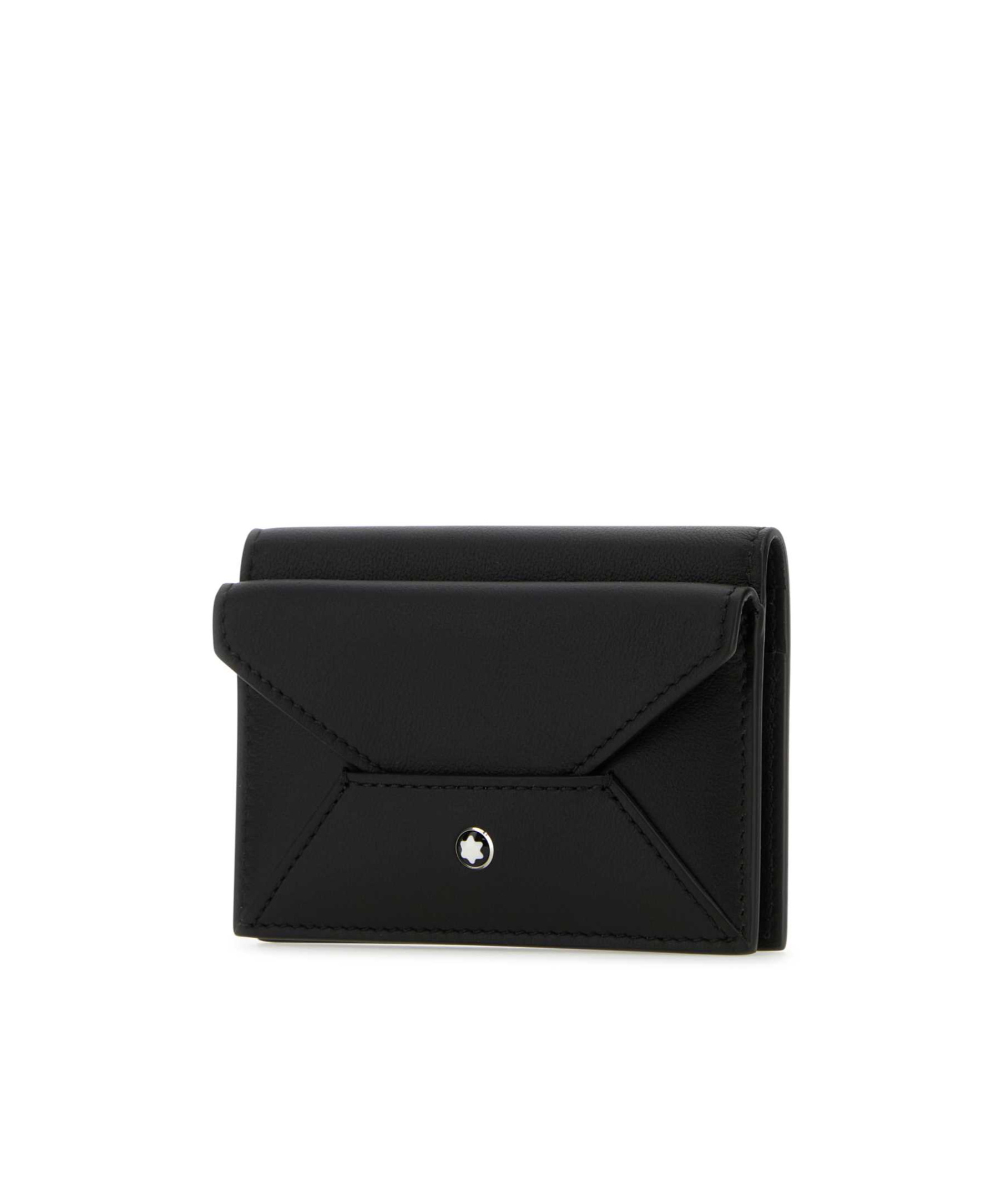 Shop Montblanc Logo Plaque Foldover Top Wallet In Black