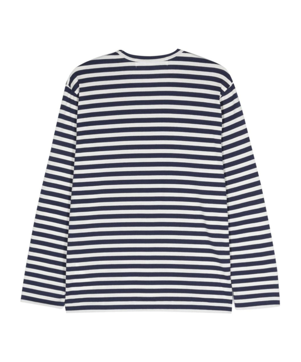 Comme Des Garçons Play Heart-patch Striped Cotton T-shirt In Black