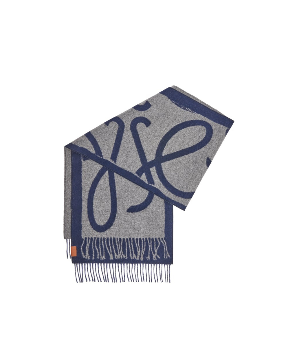 Loewe Wool-cashmere Reversible Scarf In Gray
