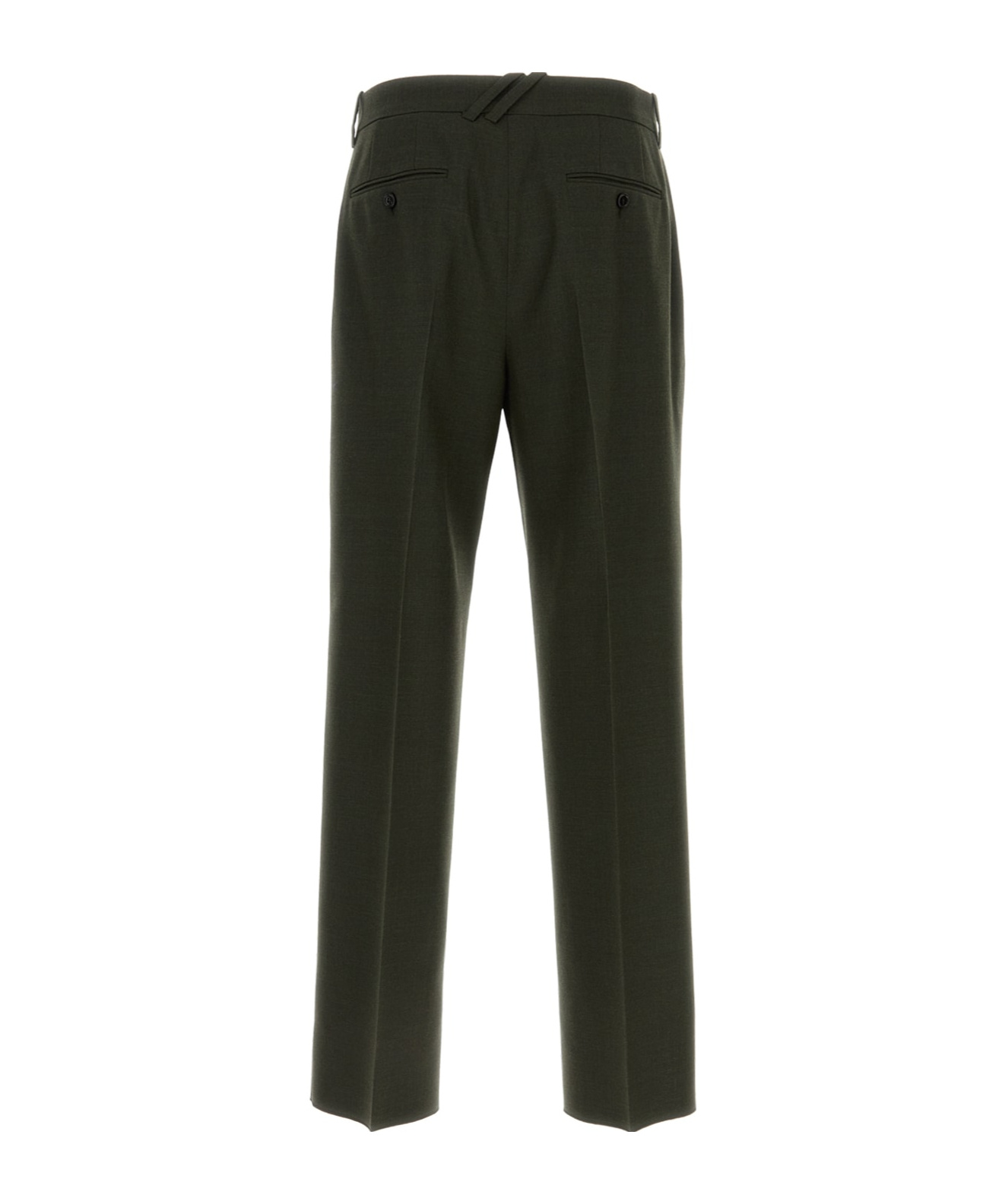 Burberry Wool Trousers With Back Pockets And Belt Loops In Black