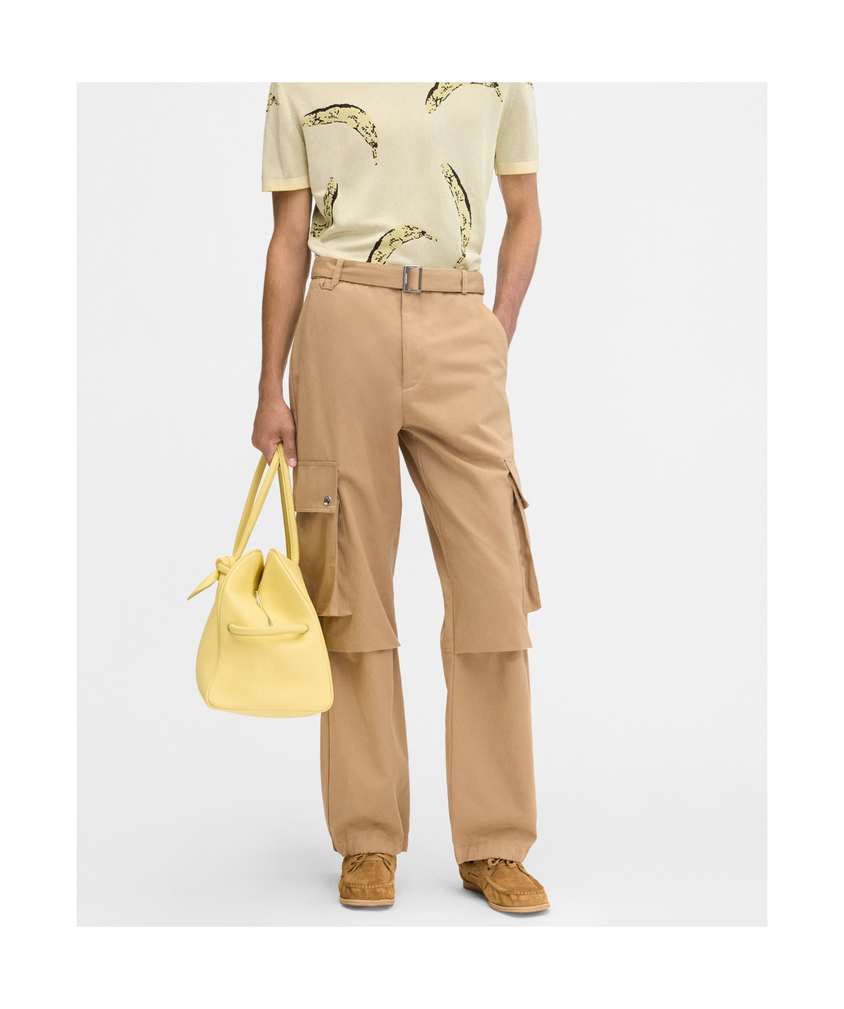 Jacquemus Cargo Pants Adjustable Cuffs In Camel-colored