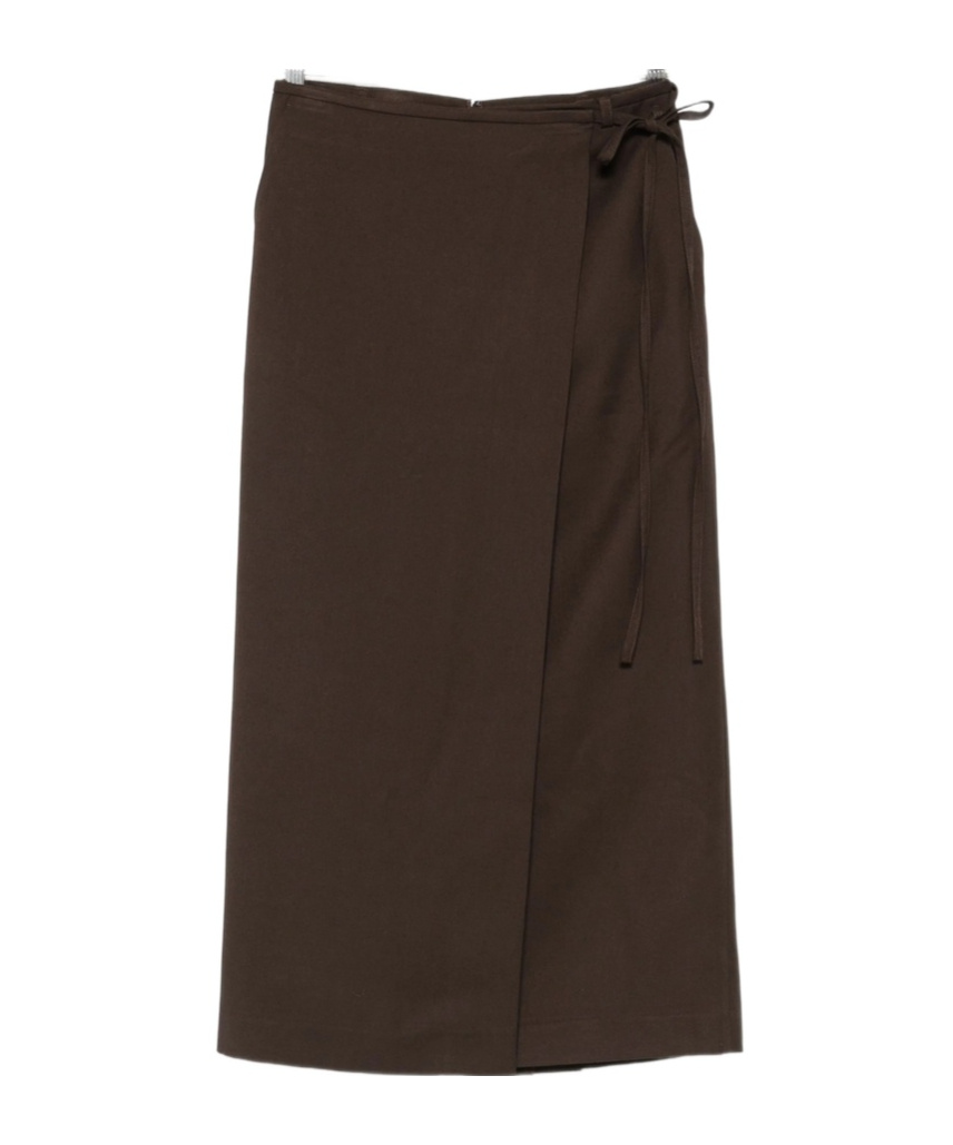 Dunst Wrap Tie-fastening Skirt In Brown