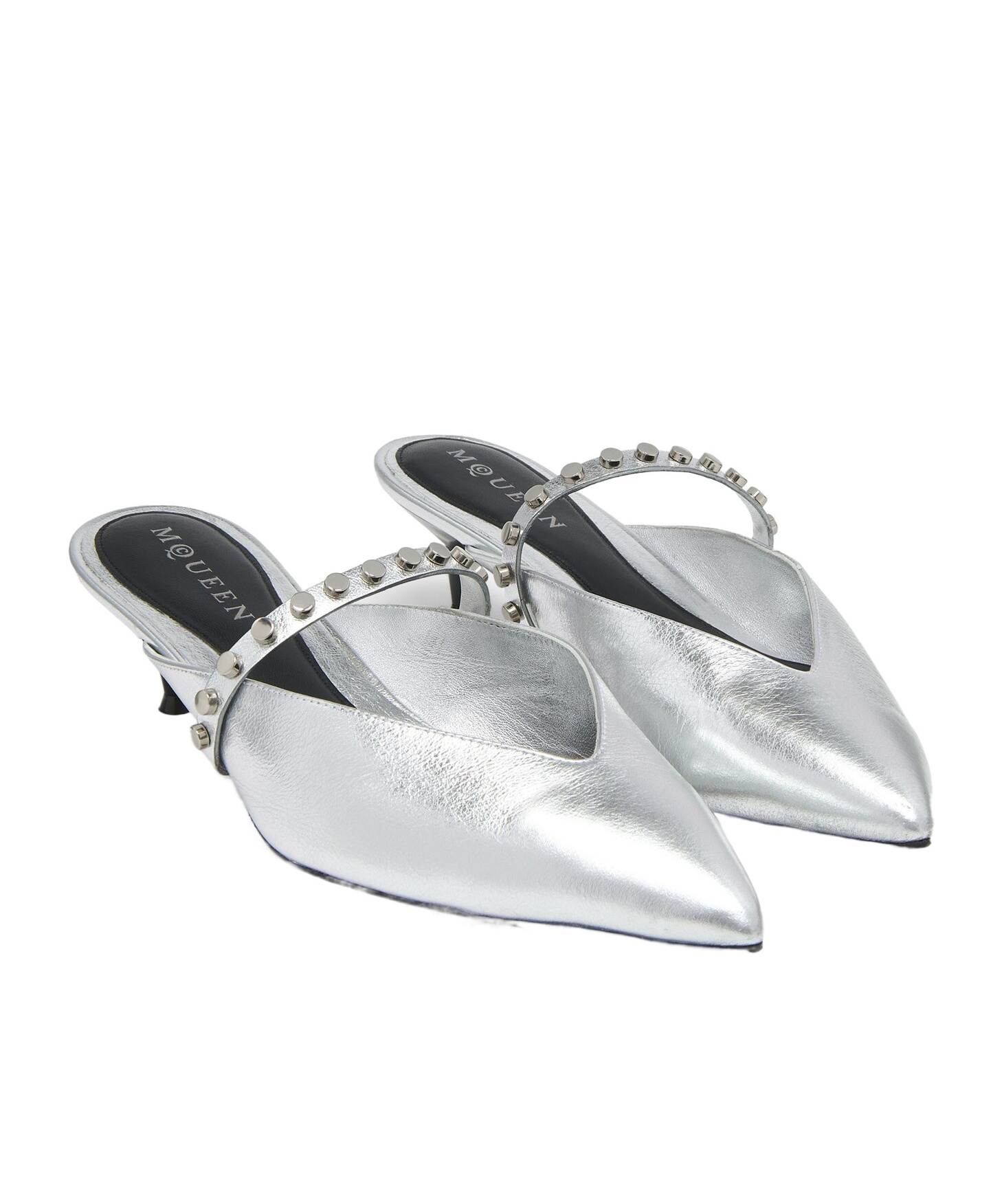 Alexander Mcqueen Revel Mule In Silver