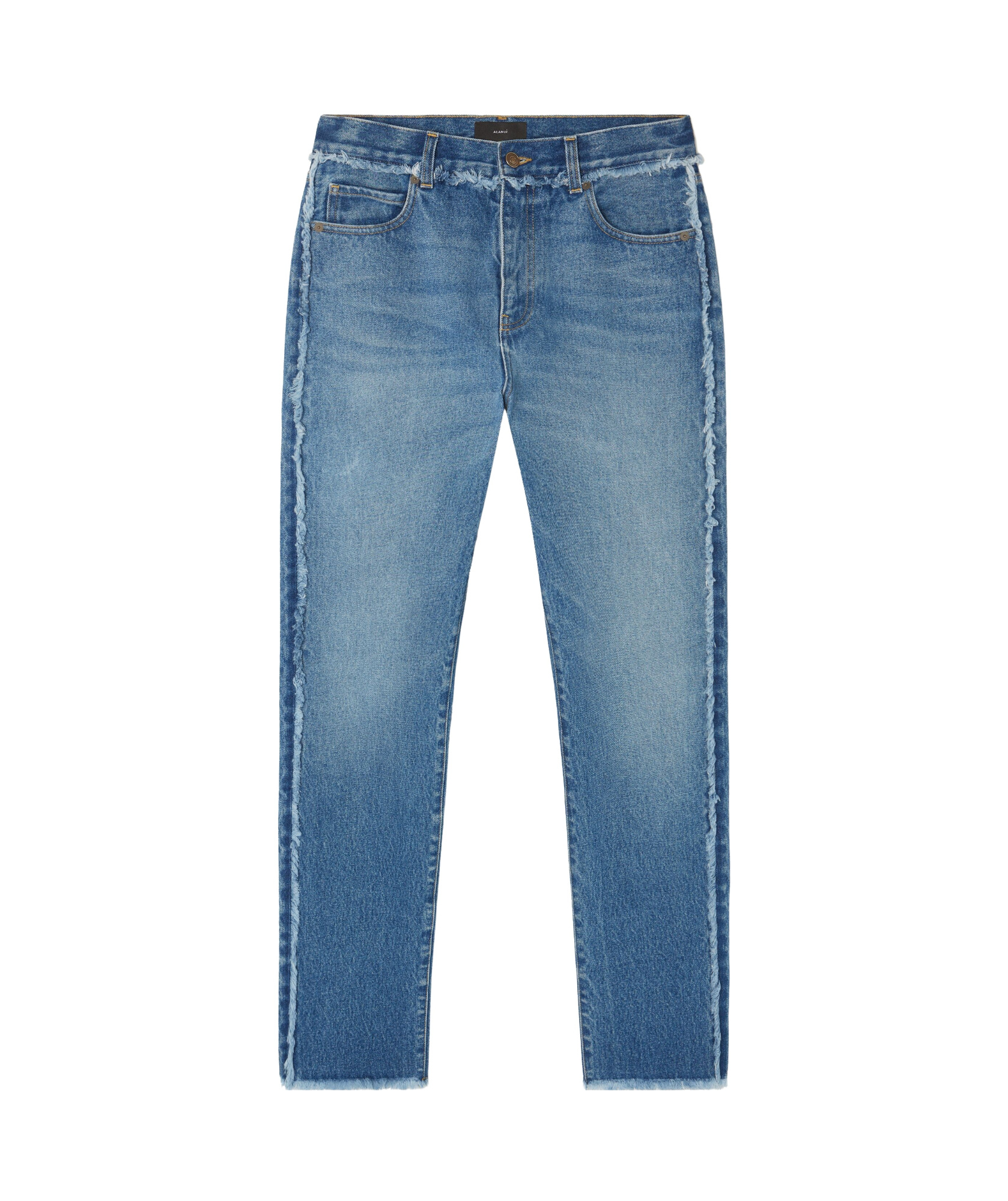 Alanui Fringed Straight Jeans In Blue