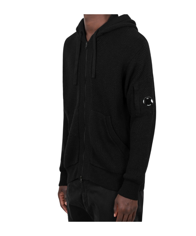 C.p. Company Long-sleeved Hoodie In Black