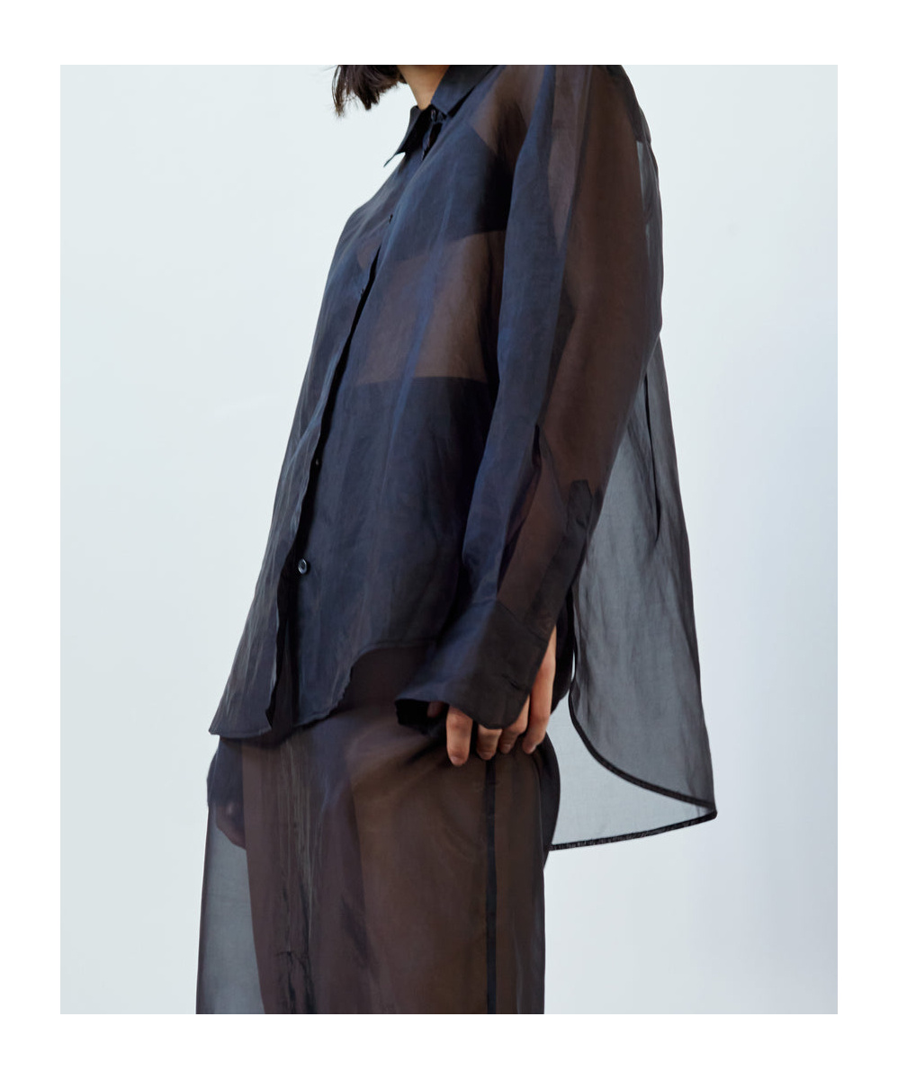 THE FRANKIE SHOP PERI SHEER SHIRT - BLACK