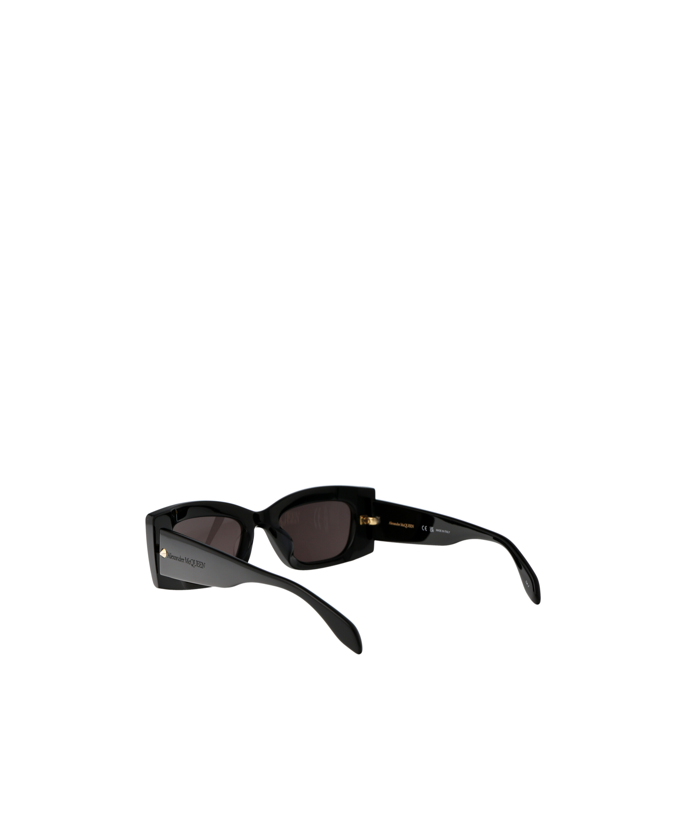 Alexander Mcqueen Spike Stud Rectangle-frame Sunglasses In Black