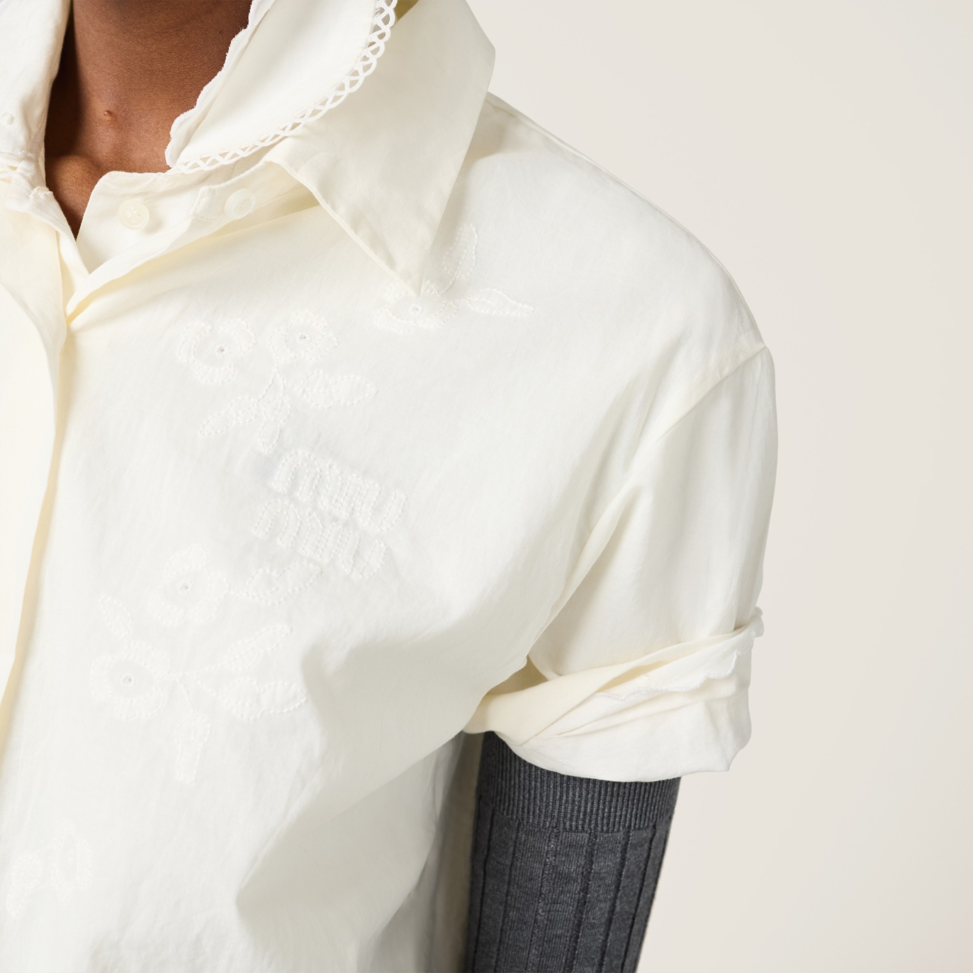 Miu Miu Embroidered Batiste Shirt