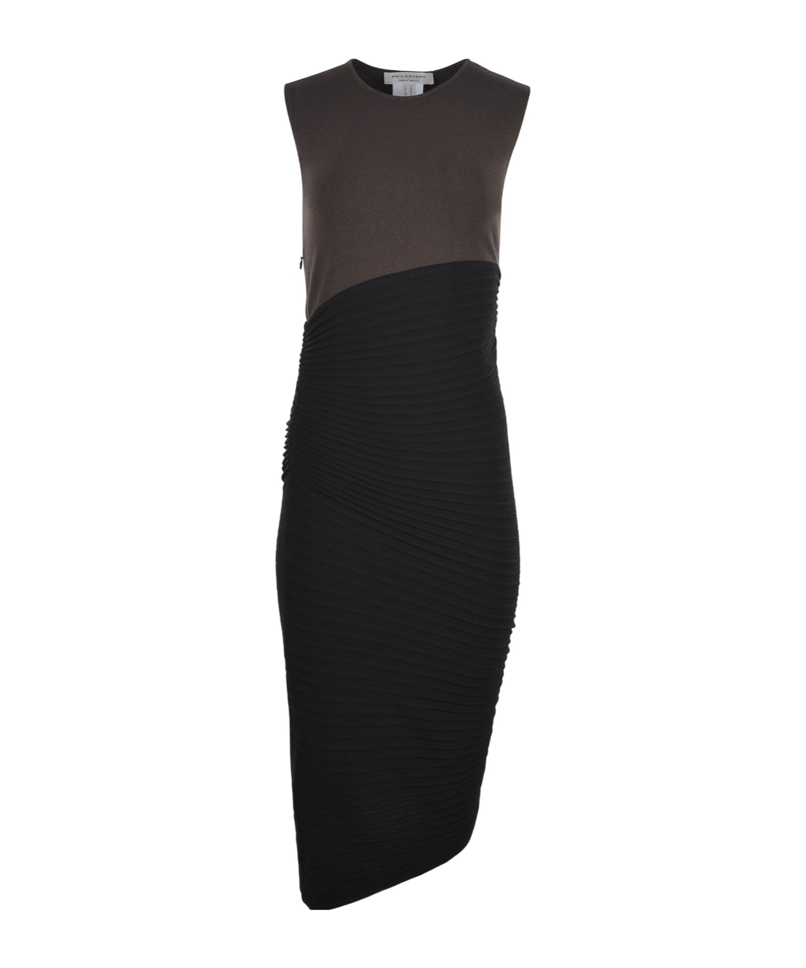 Philosophy Di Lorenzo Serafini Asymmetric Knitted Dress In Black
