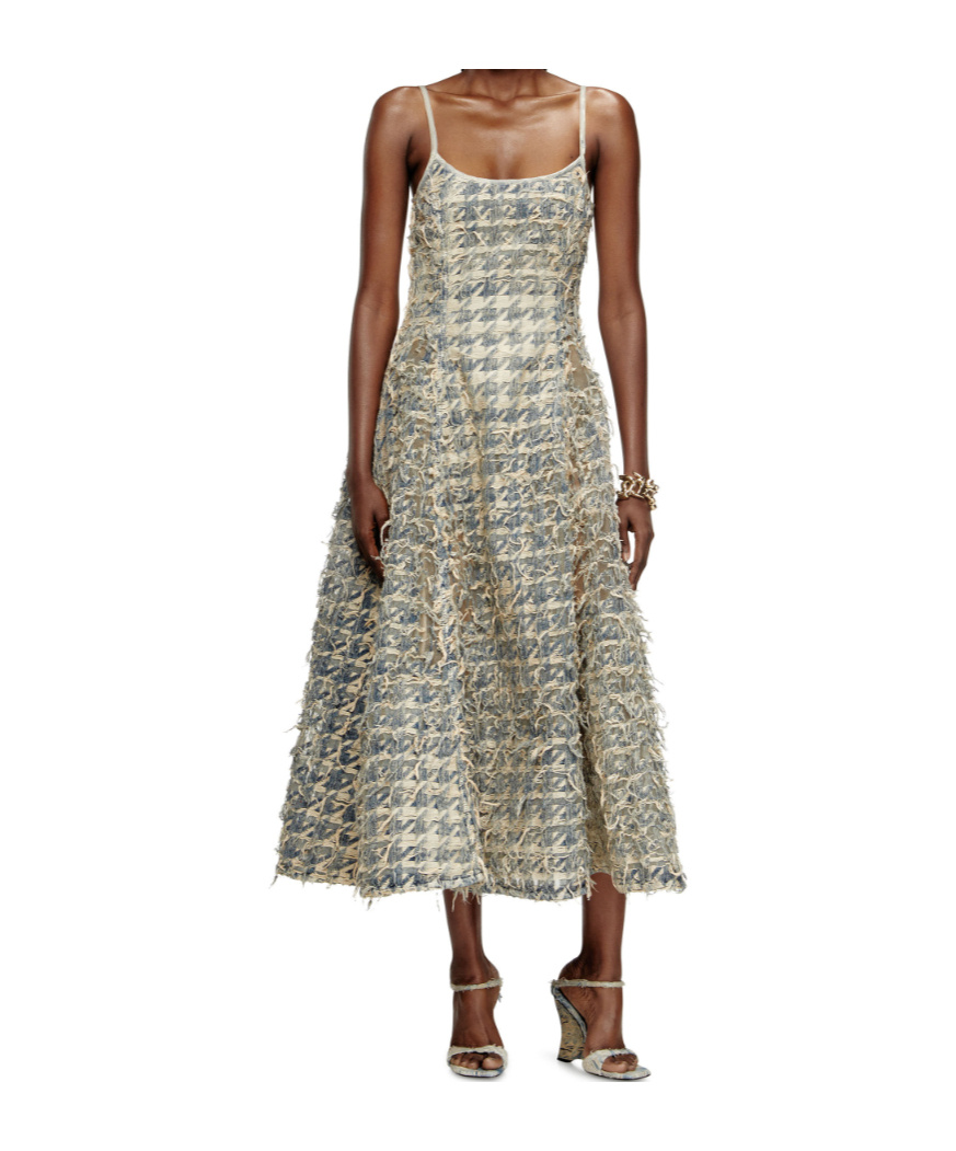 Diesel Sleeveless A-line Dress Spaghetti Straps In Multi