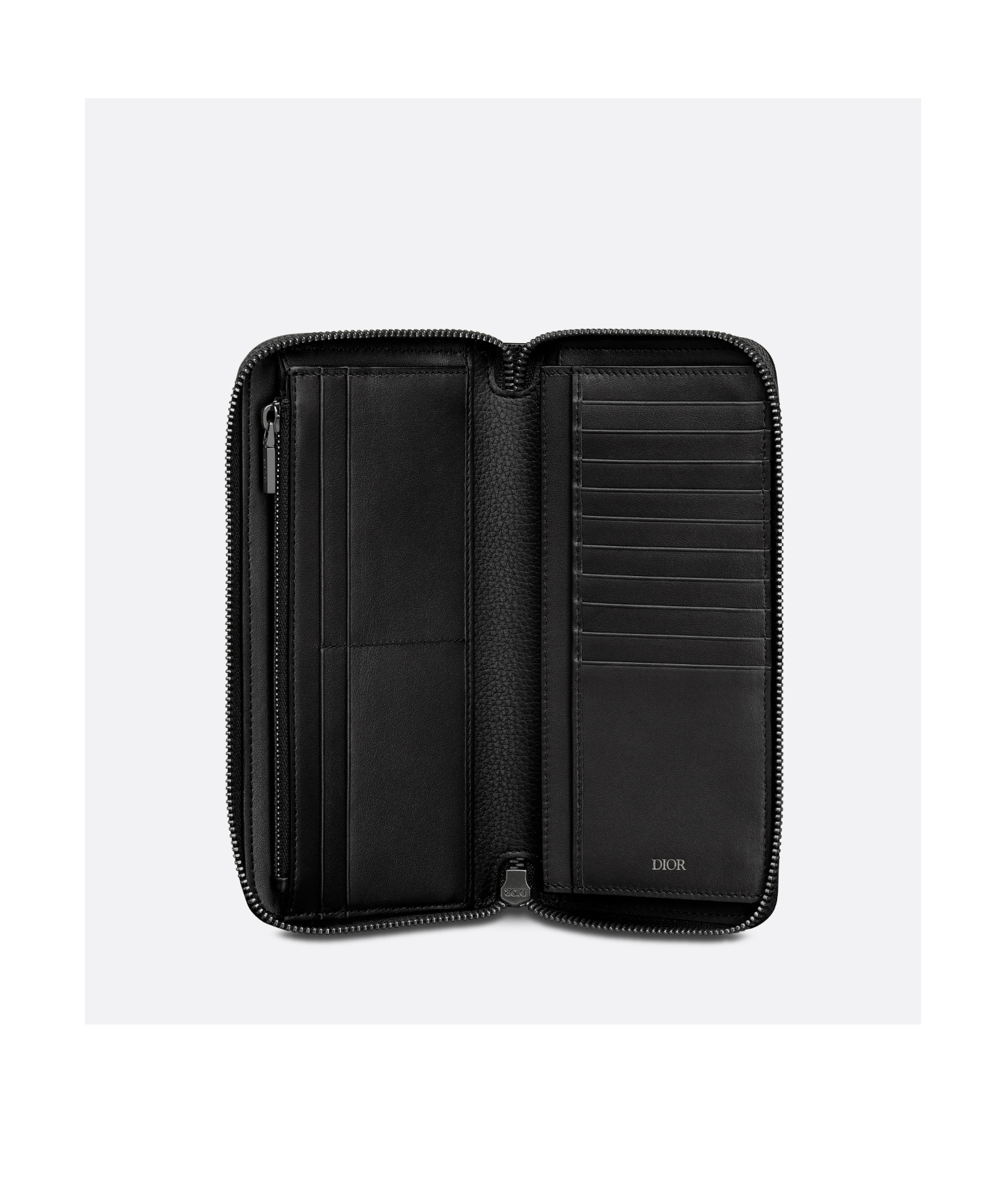 Dior Zipper Wallet In Black