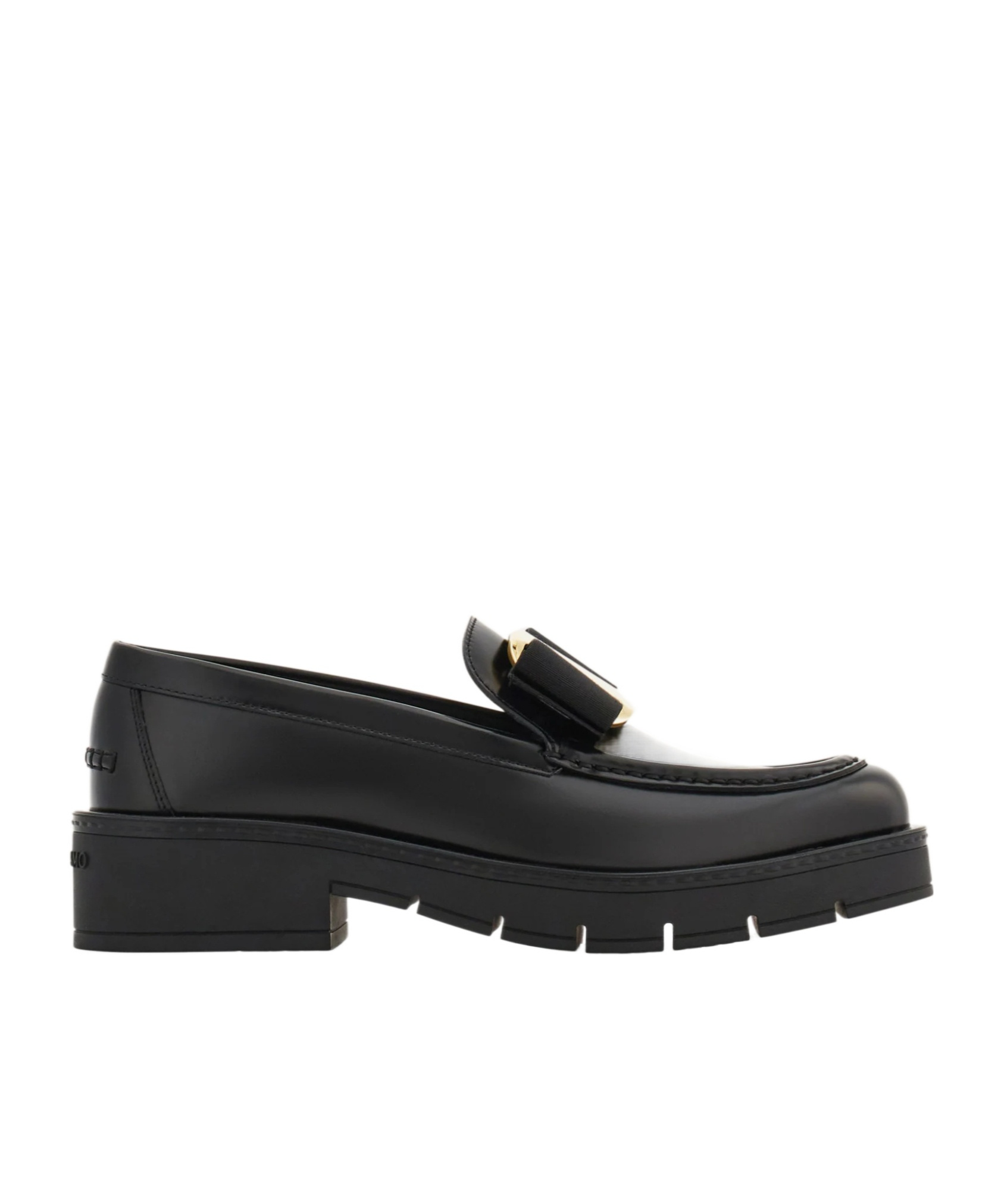 Ferragamo Gancini Buckle Loafers In Black