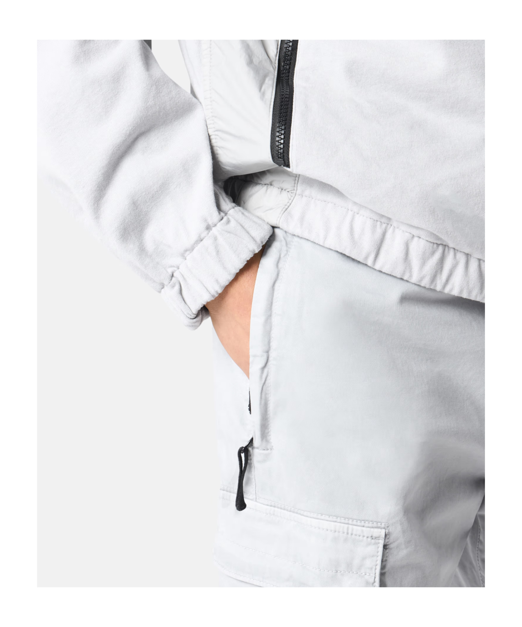 Stone Island Tapered Leg Cargo Trousers In Pearl Grey