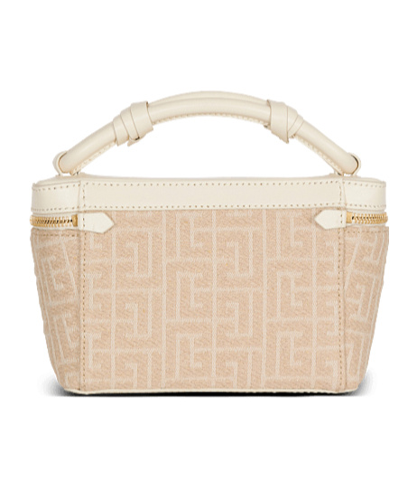 Balmain B-army Vanity Case In Monogrammed Canvas And Leather
