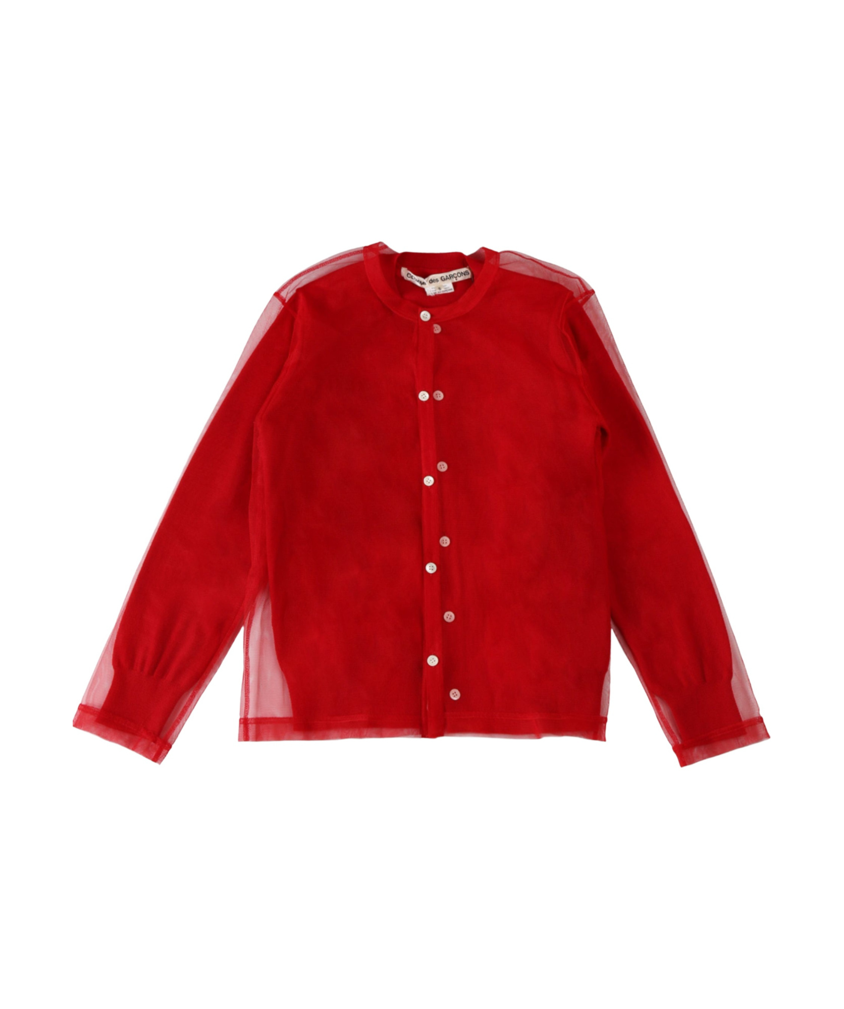 Comme Des Garçons Tulle Layered Button Top