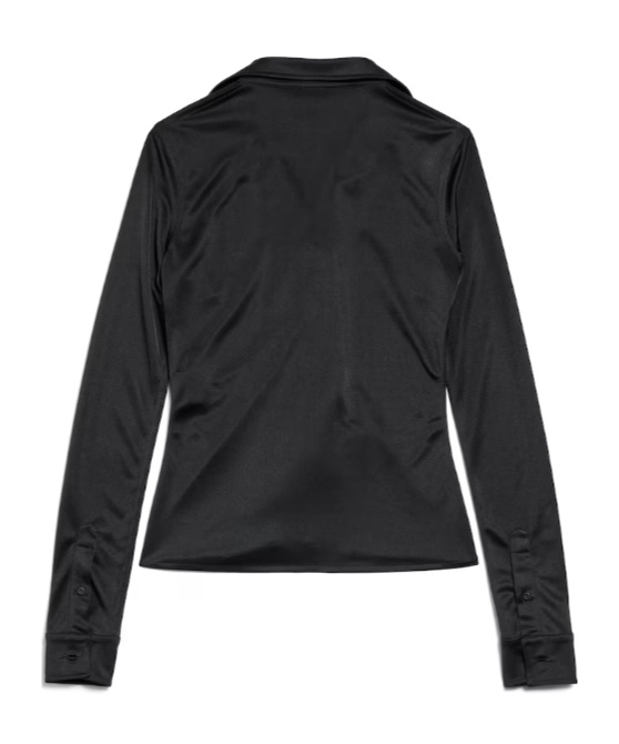 Balenciaga Women's Lace-up Shirt In Black In Black