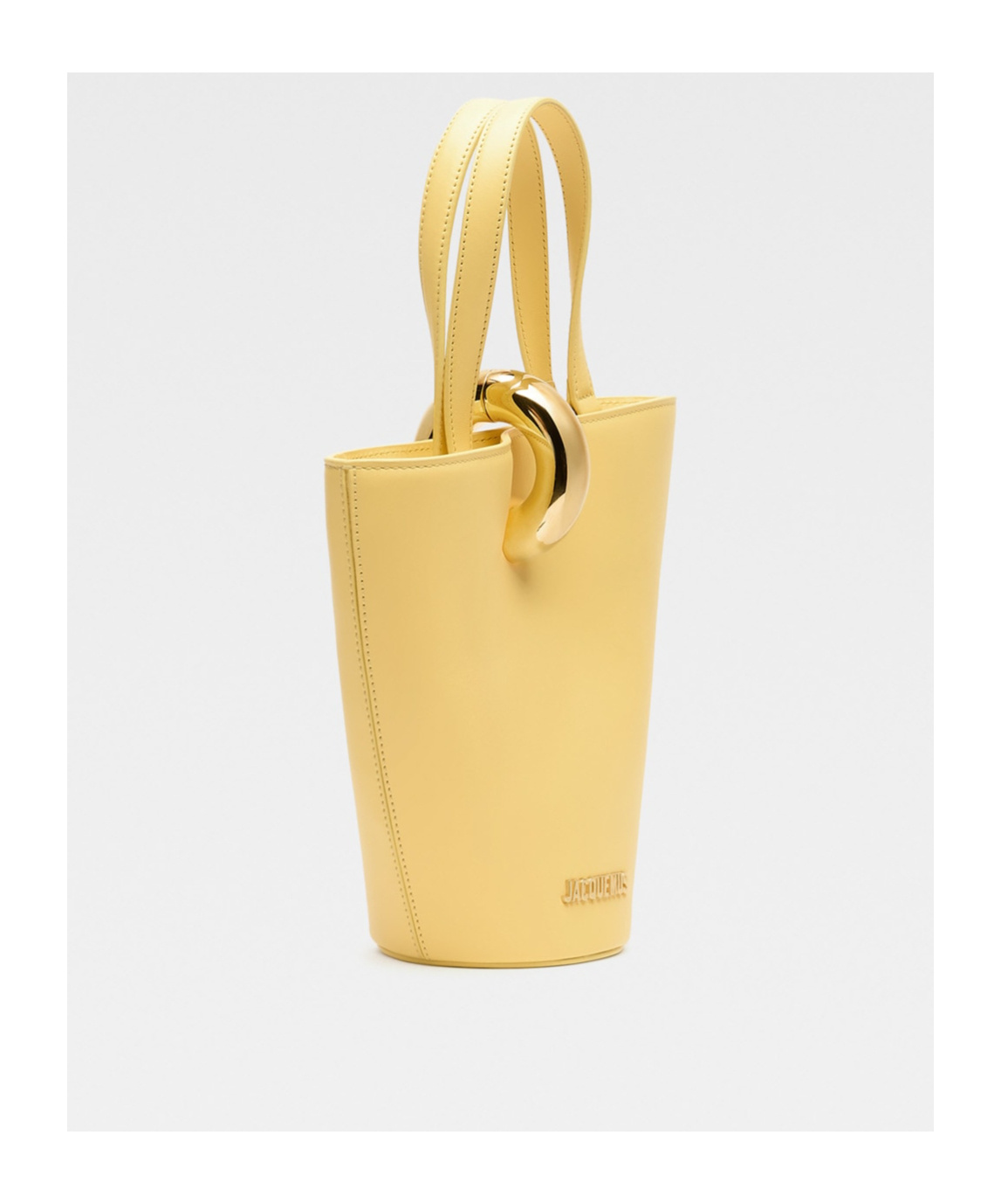 Jacquemus Le Petit Bambola Leather Bucket Bag In Light Yellow 210