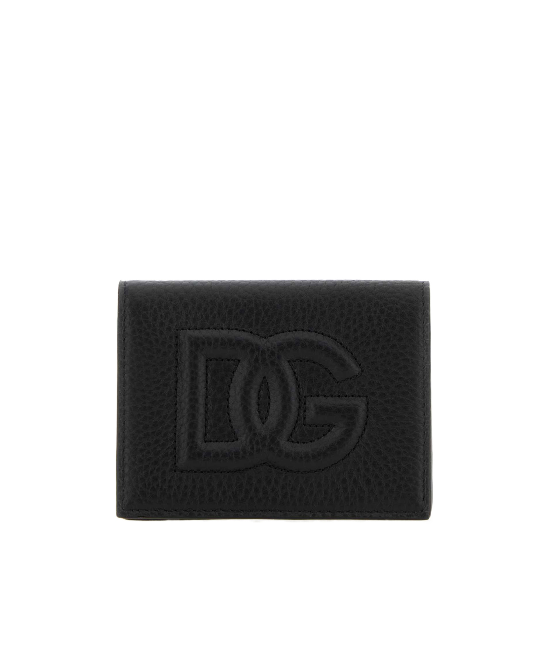 Dolce & Gabbana Dg Logo Leather Wallet In Black