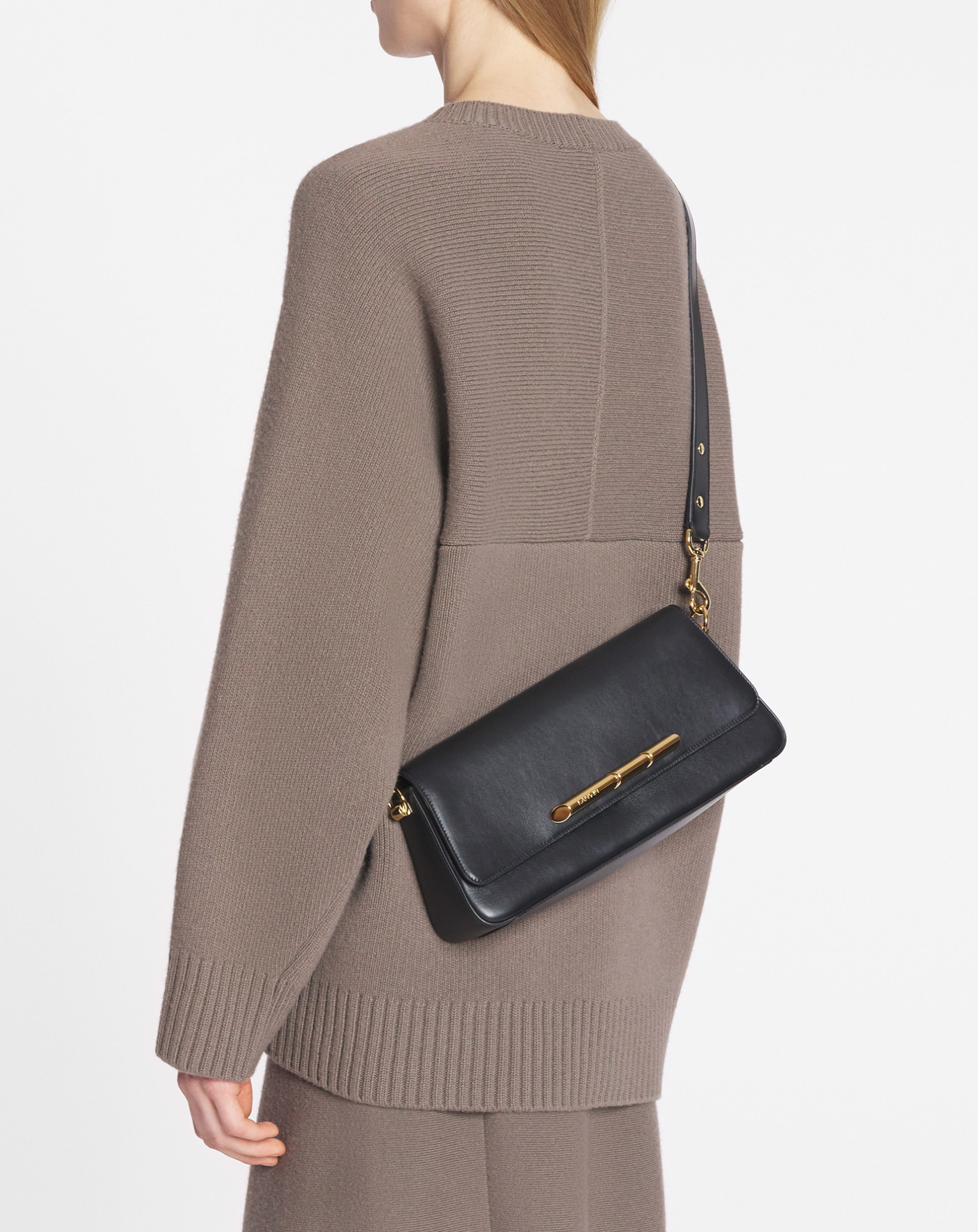 Lanvin Sequence Shoulder Bag In Black