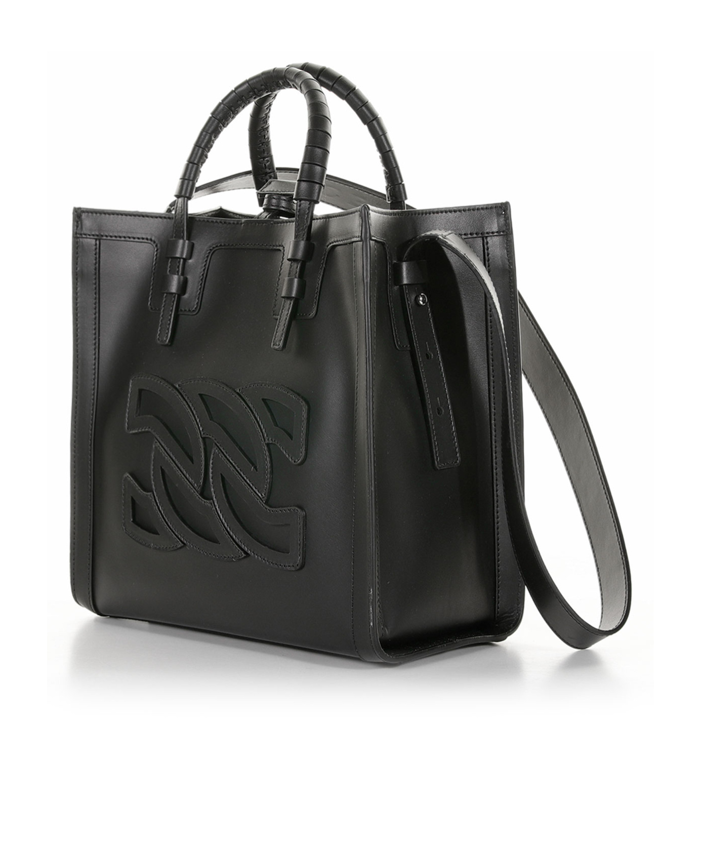 Casadei Beauriva Logo-patch Shopper Bag In Black