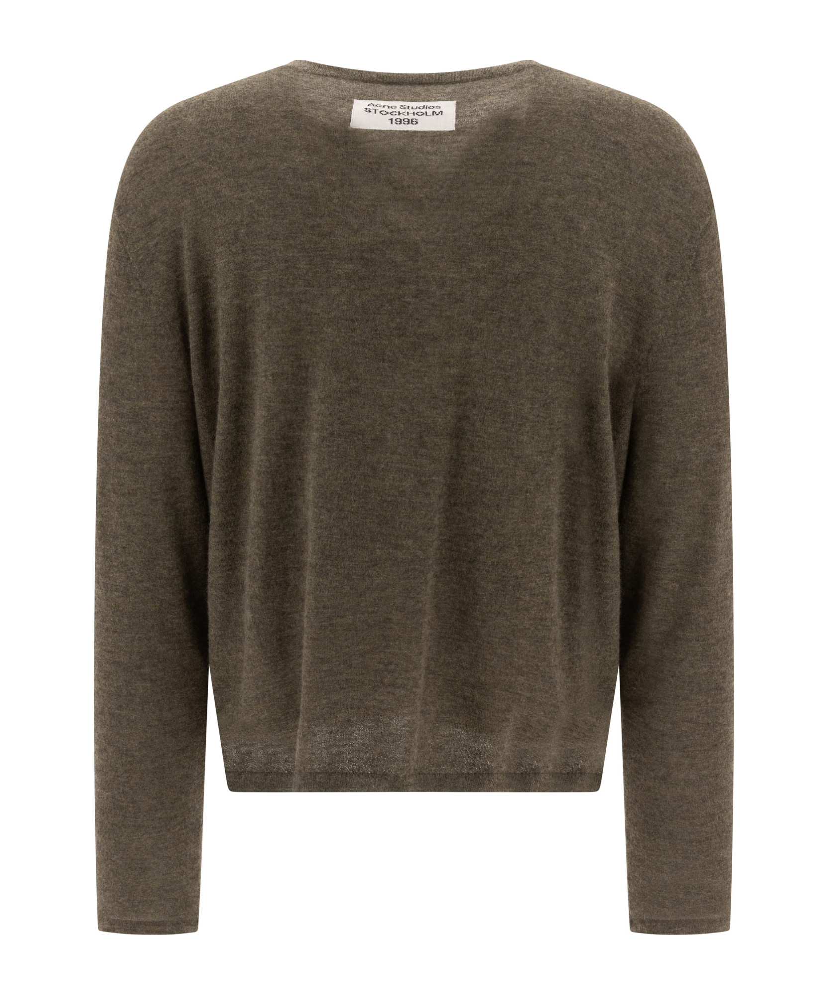 Shop Acne Studios Logo Patch Crewneck Jumper In Green