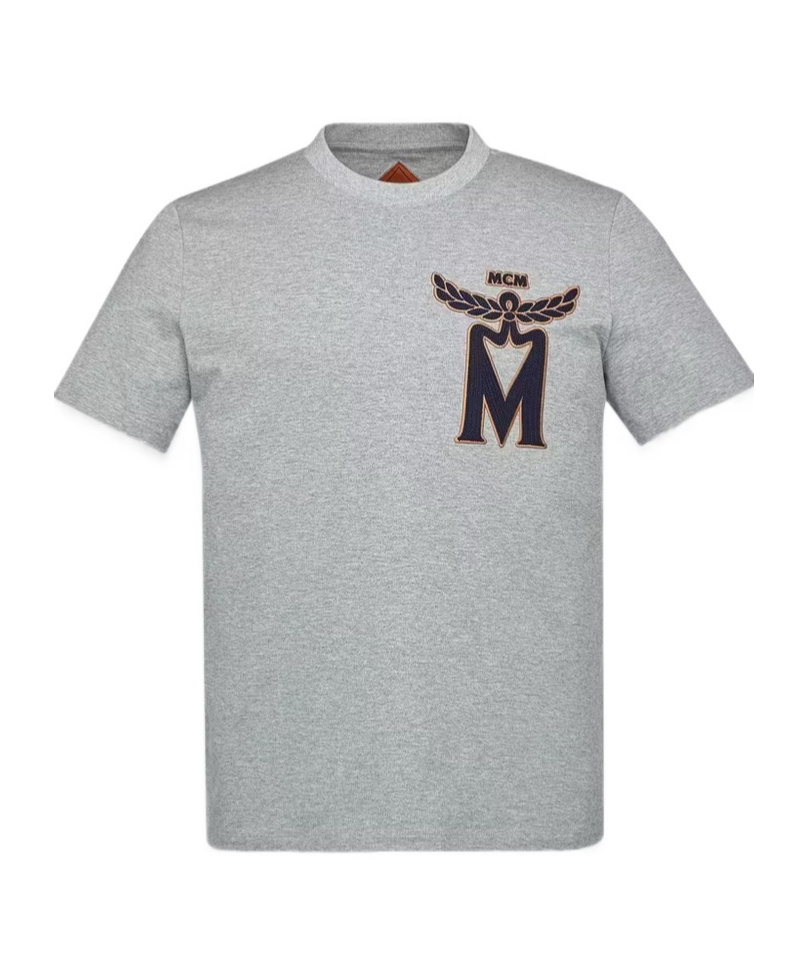 Mcm Logo Short-sleeved T-shirt In Gray