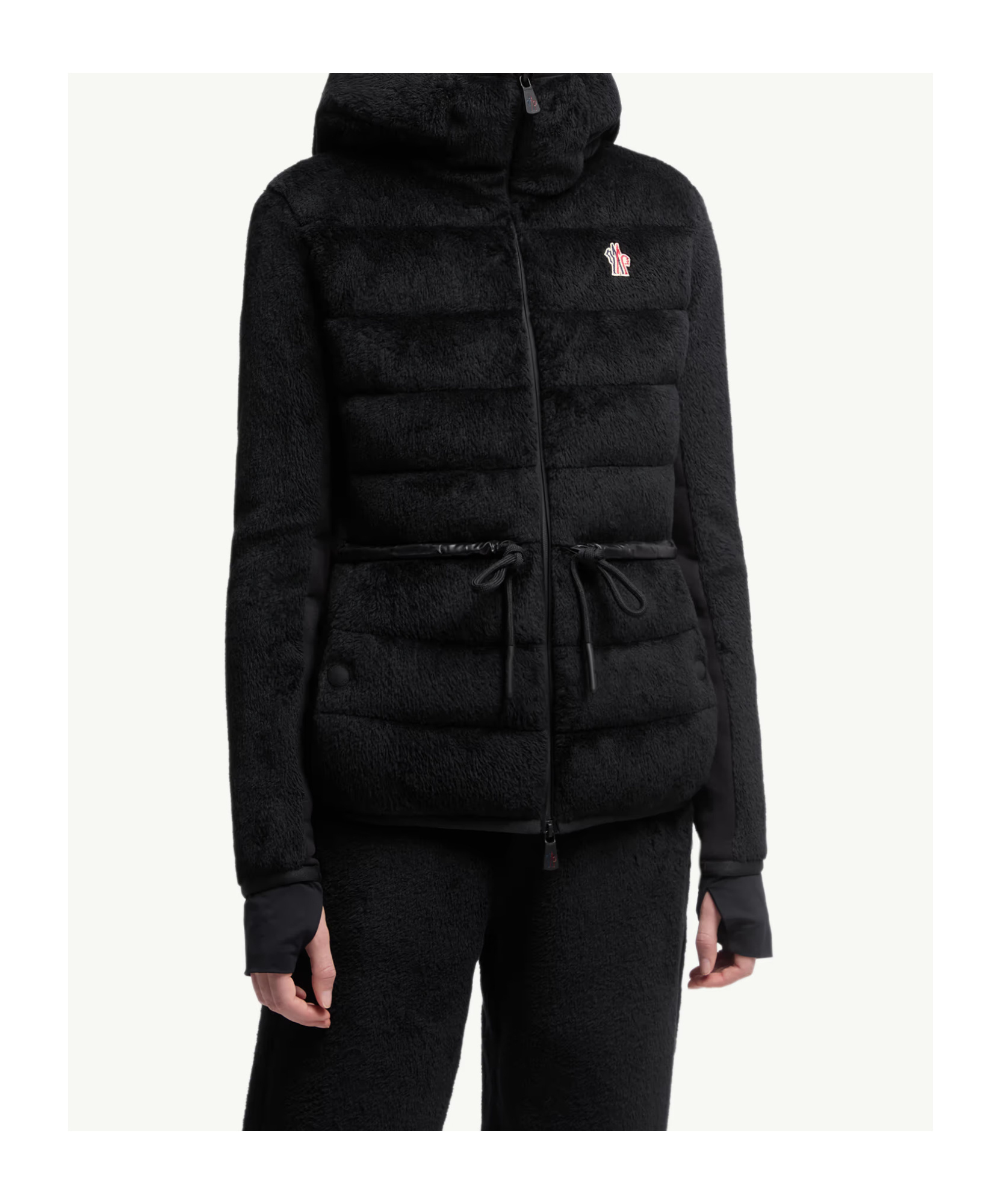 Moncler Polartec Padded Hoodie In Black