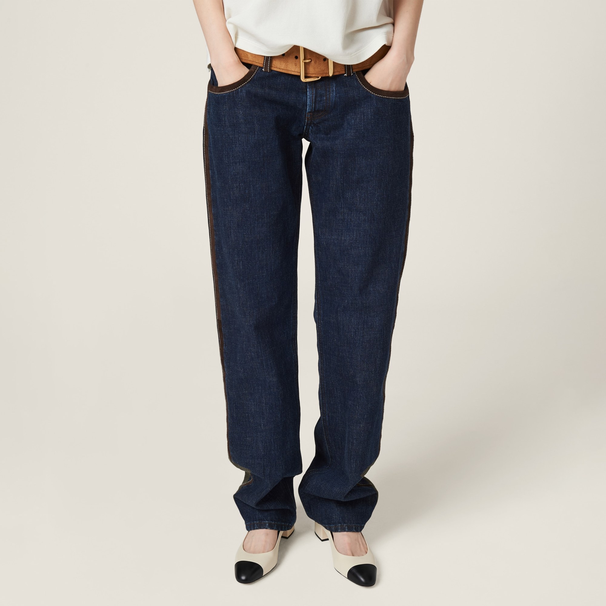 Miu Miu Bicolor Mary Jane Slingback Pumps In Nude