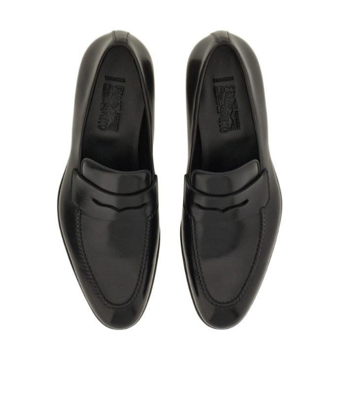Ferragamo Tramezza Penny Loafer In Black