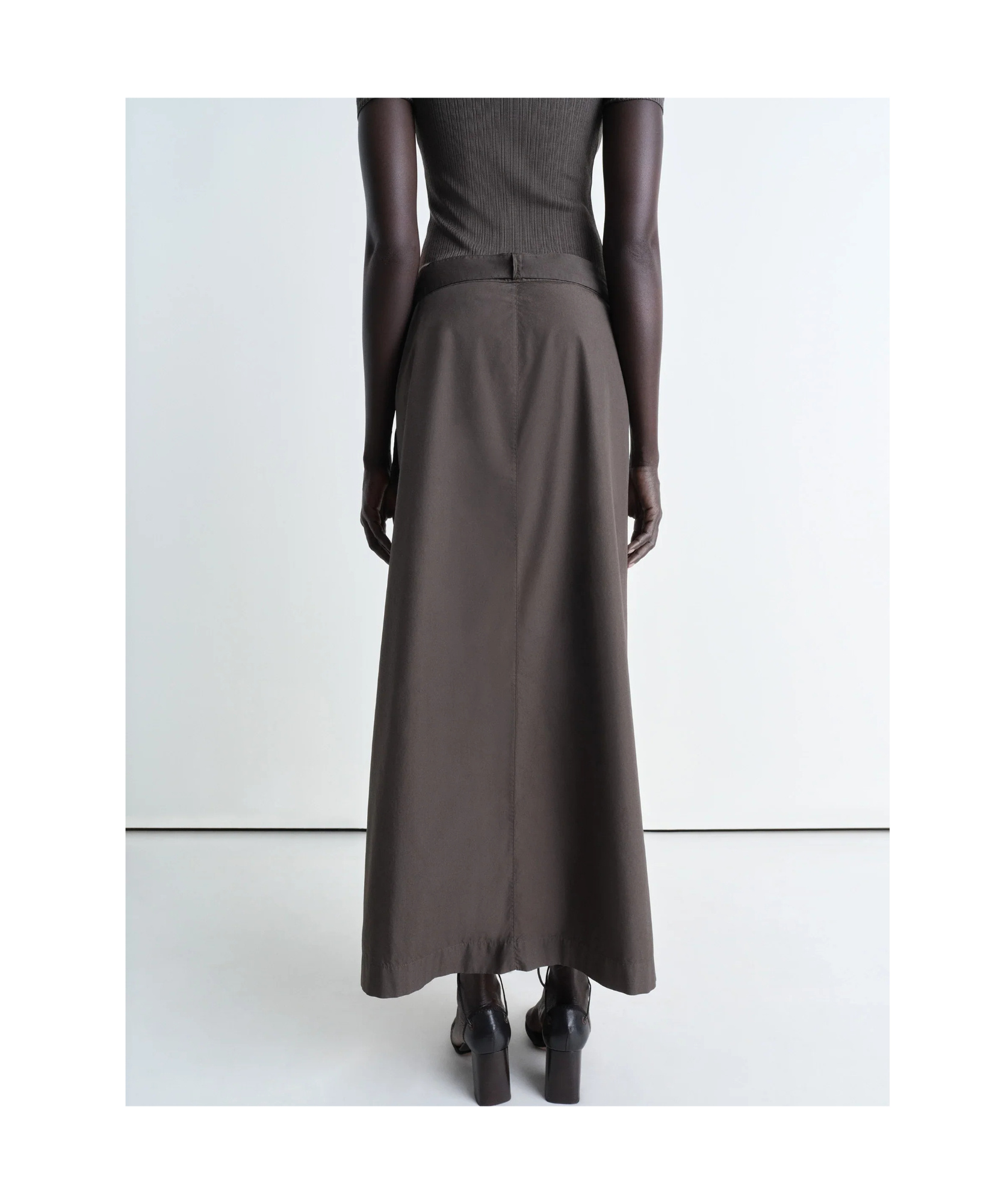 Shop Lemaire Buttoned Skirt In Dark Brown