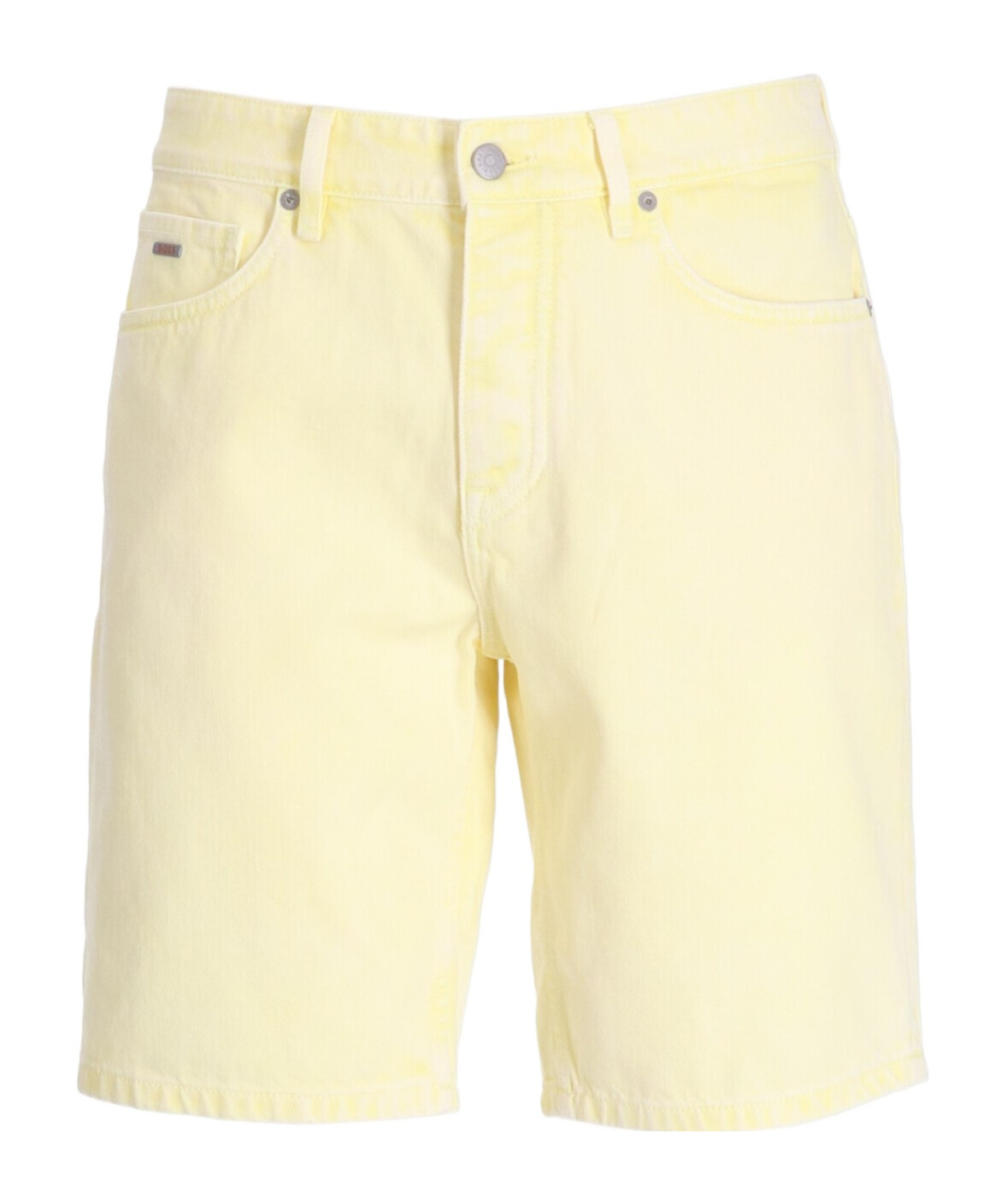 Hugo Boss Mid-rise Straight-leg Denim Shorts In Nude