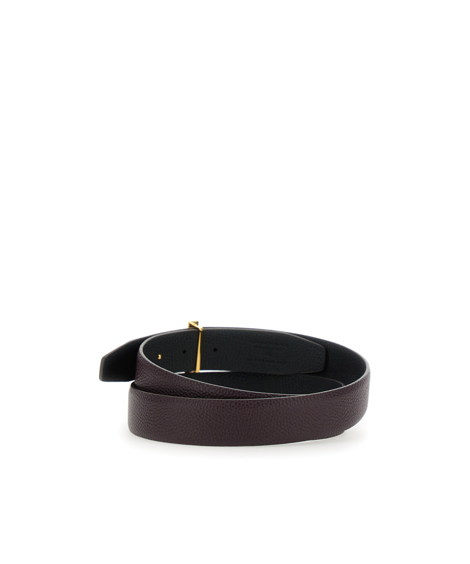 Tom Ford Bordeaux Belt With T Buckle Closure In Grained Leather Man In Brown