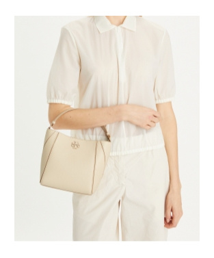 TORY BURCH MCGRAW LEATHER BUCKET BAG