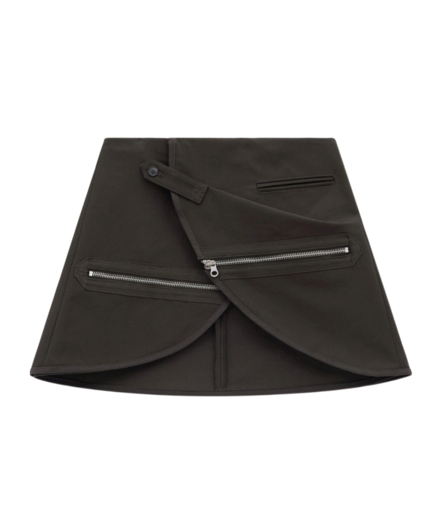 Courrèges Modular Cotton Miniskirt In Black