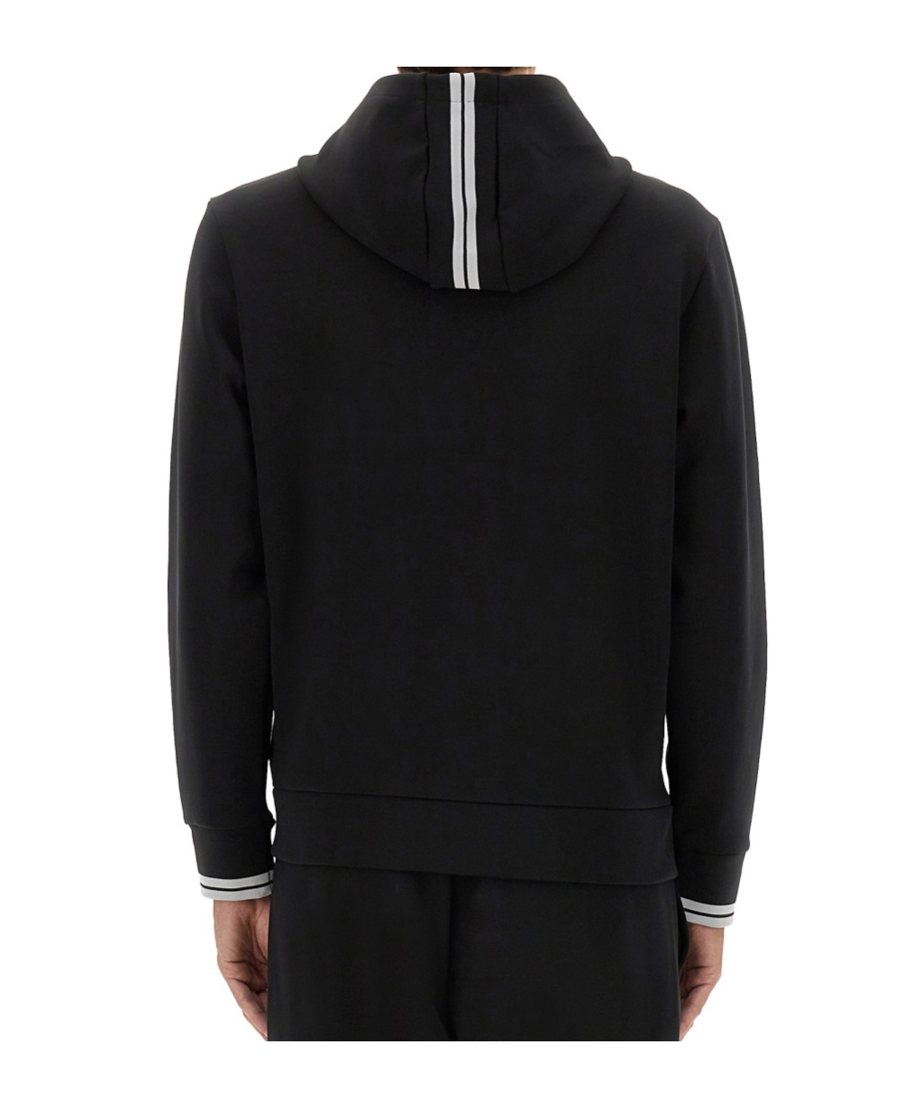 Hugo Boss Boss Structured Zipper Hoodie In Black