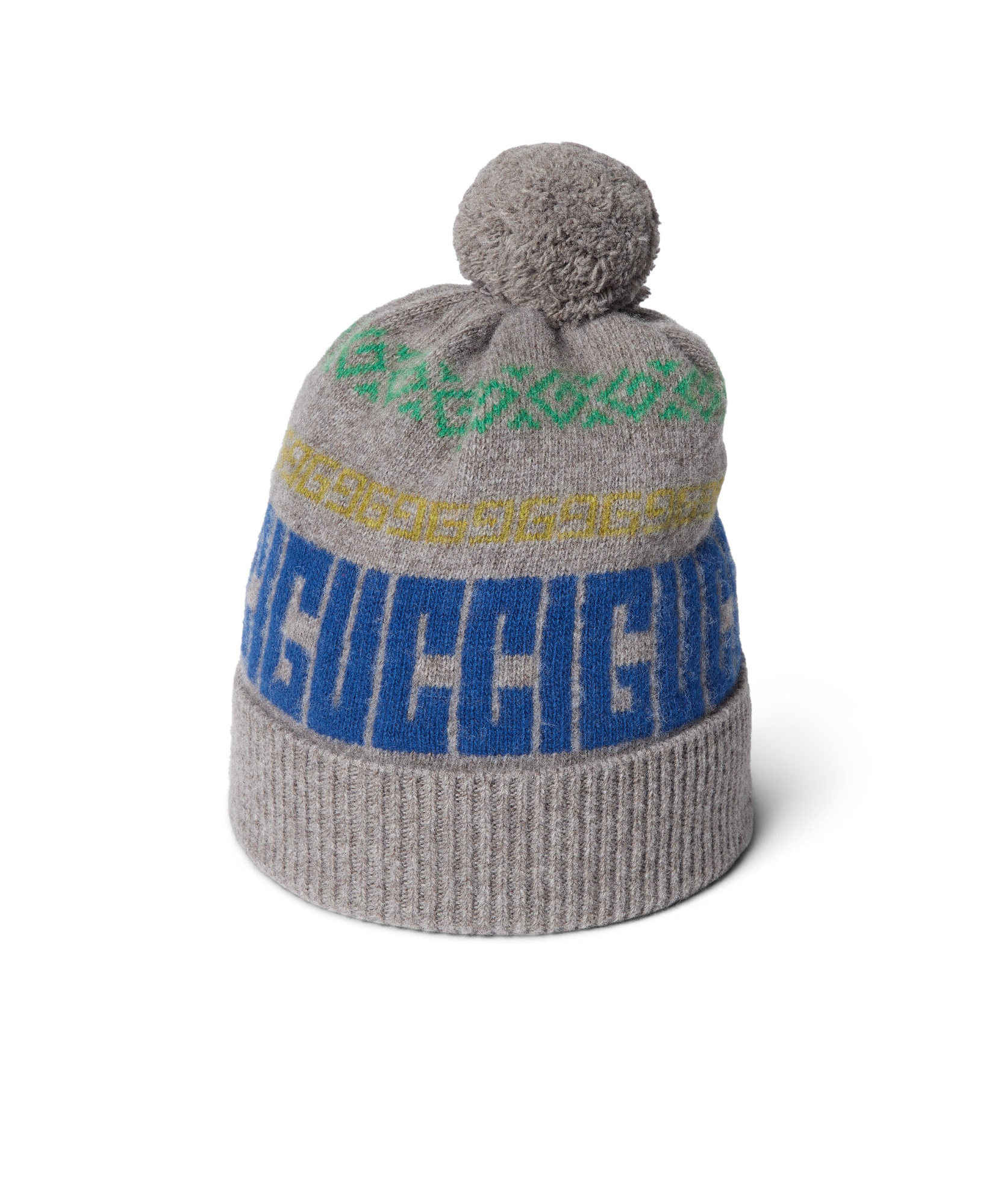 Gucci Intarsia-logo Beanie Hat In Gray