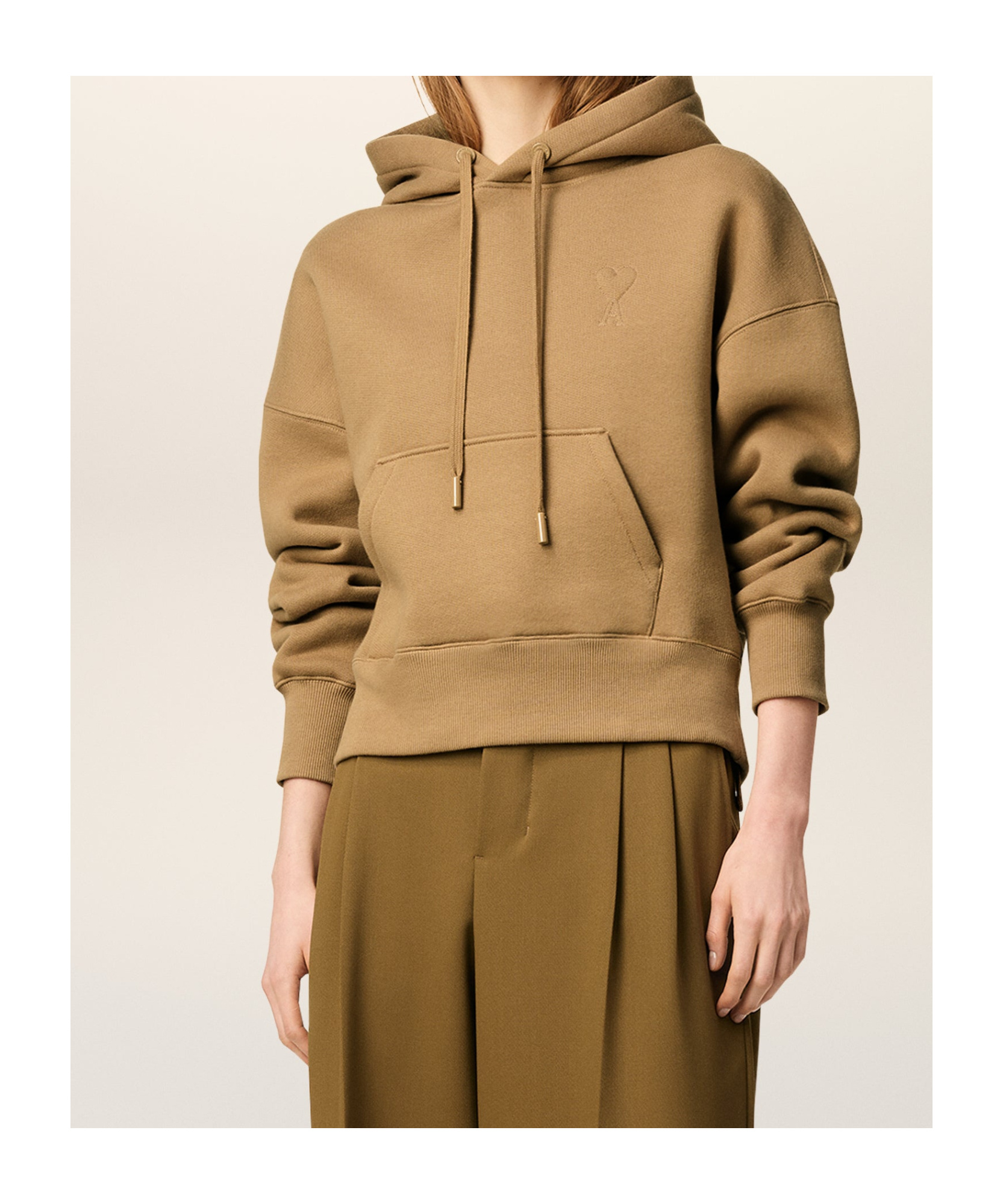 Ami Alexandre Mattiussi Brown Cotton Ami De Coeur Hoodie Brown In Brown