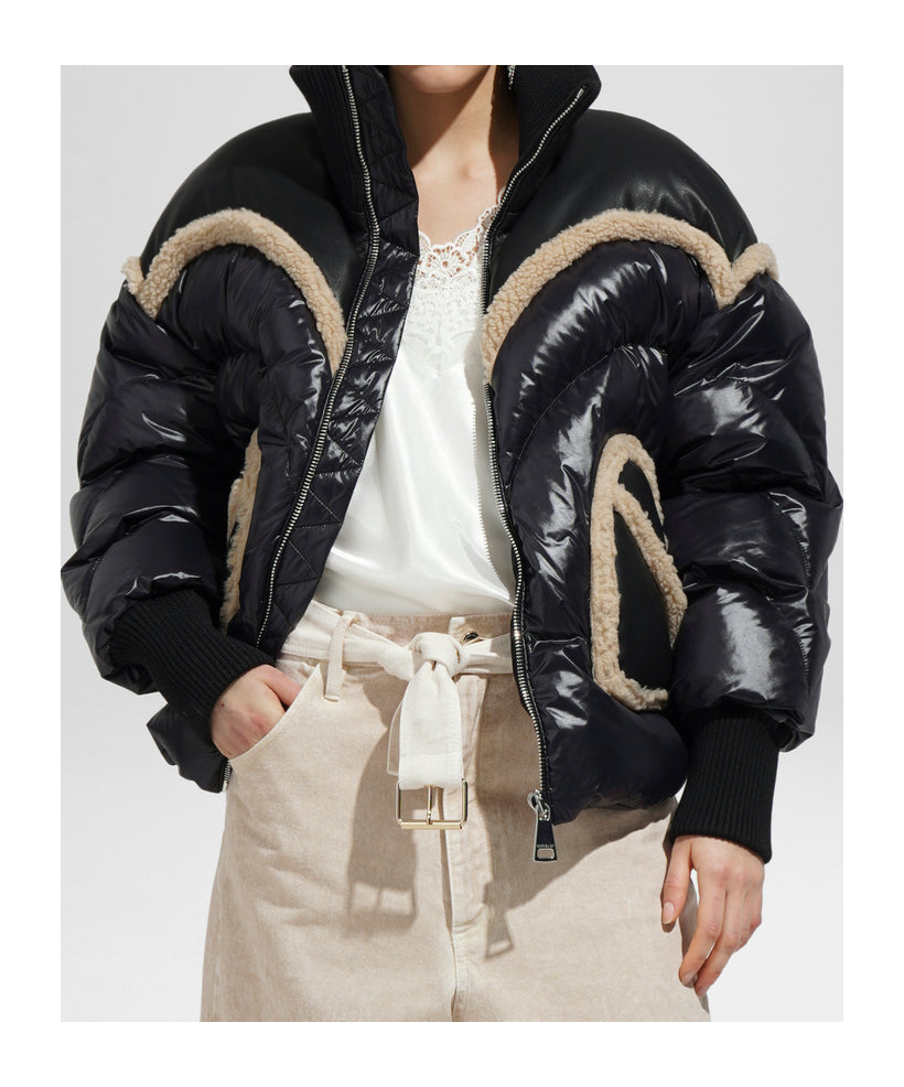 Khrisjoy Black Nylon Corazon Down Jacket In Black