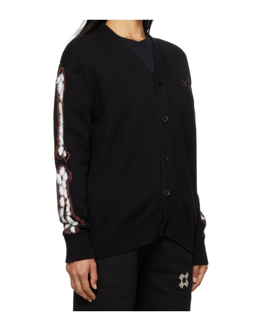 Amiri Long-sleeved Cardigan In Black