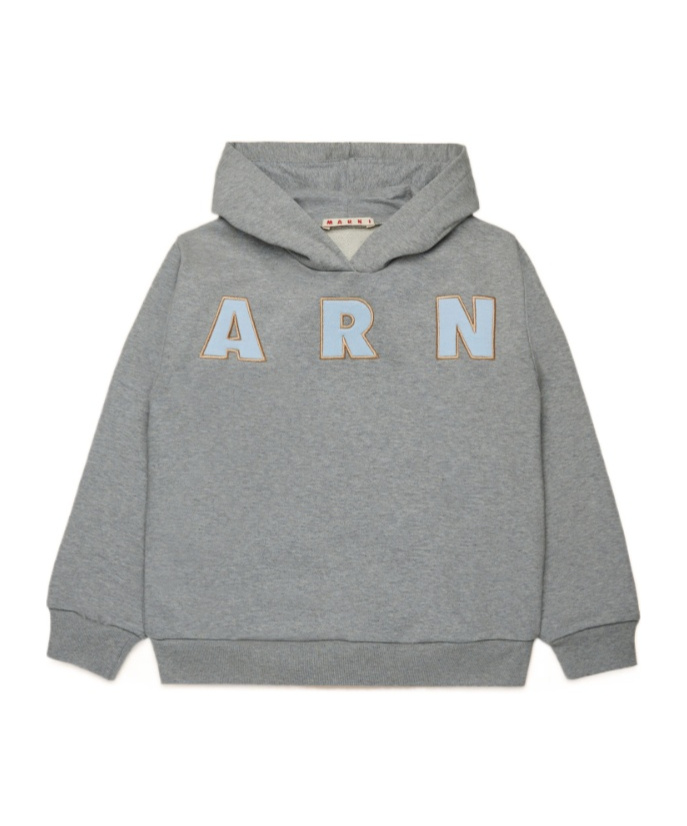 Marni Cotton Hoodie In Gray