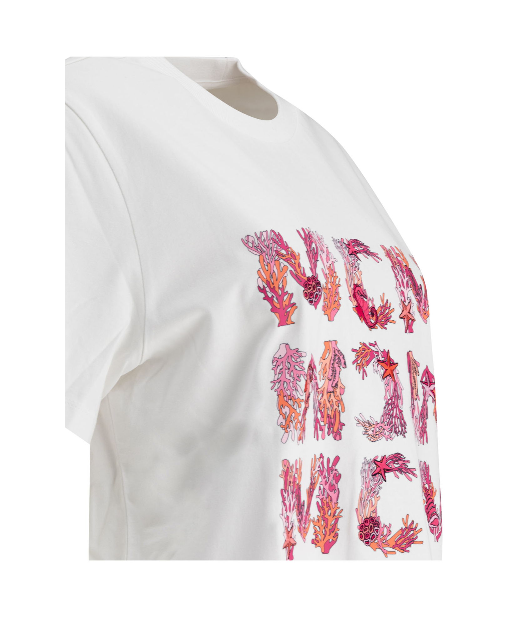 Mcm Crew Neck Graphic Print Short Sleeves In White