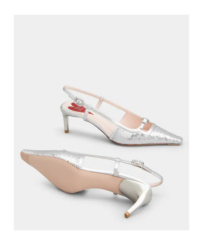 Roger Vivier Small Buckle Slingback Pumps In White