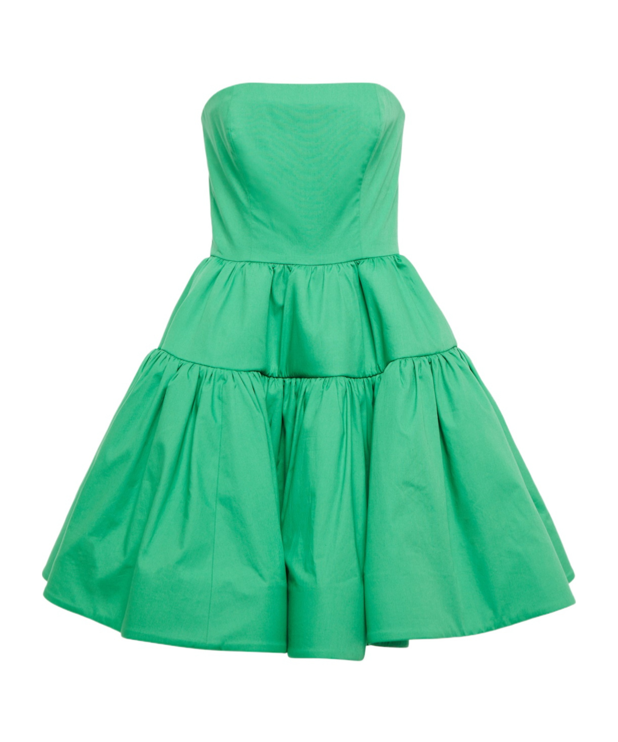 Oscar De La Renta Strapless Cotton Minidress In Green