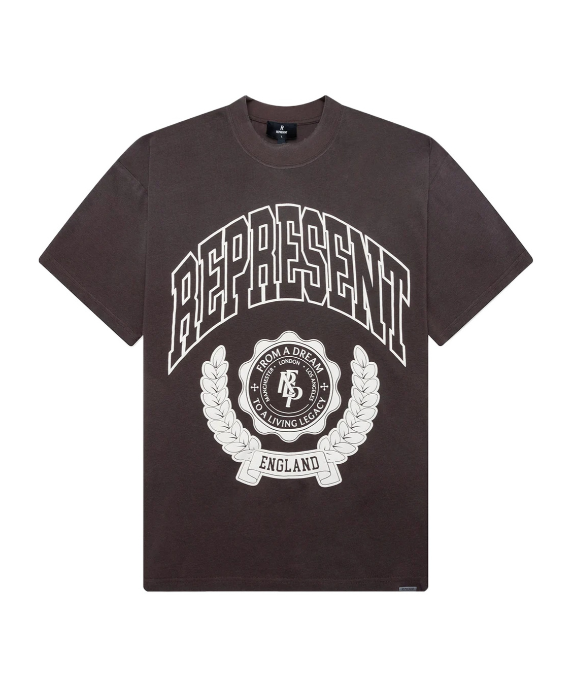 Represent Legacy Crest Cotton T-shirt With Distressed Effect In Black