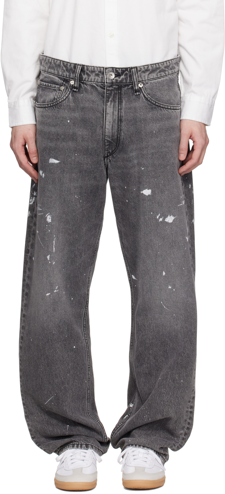 Rag & Bone Gray Fit 4 Hand-painted Straight Fit Jeans