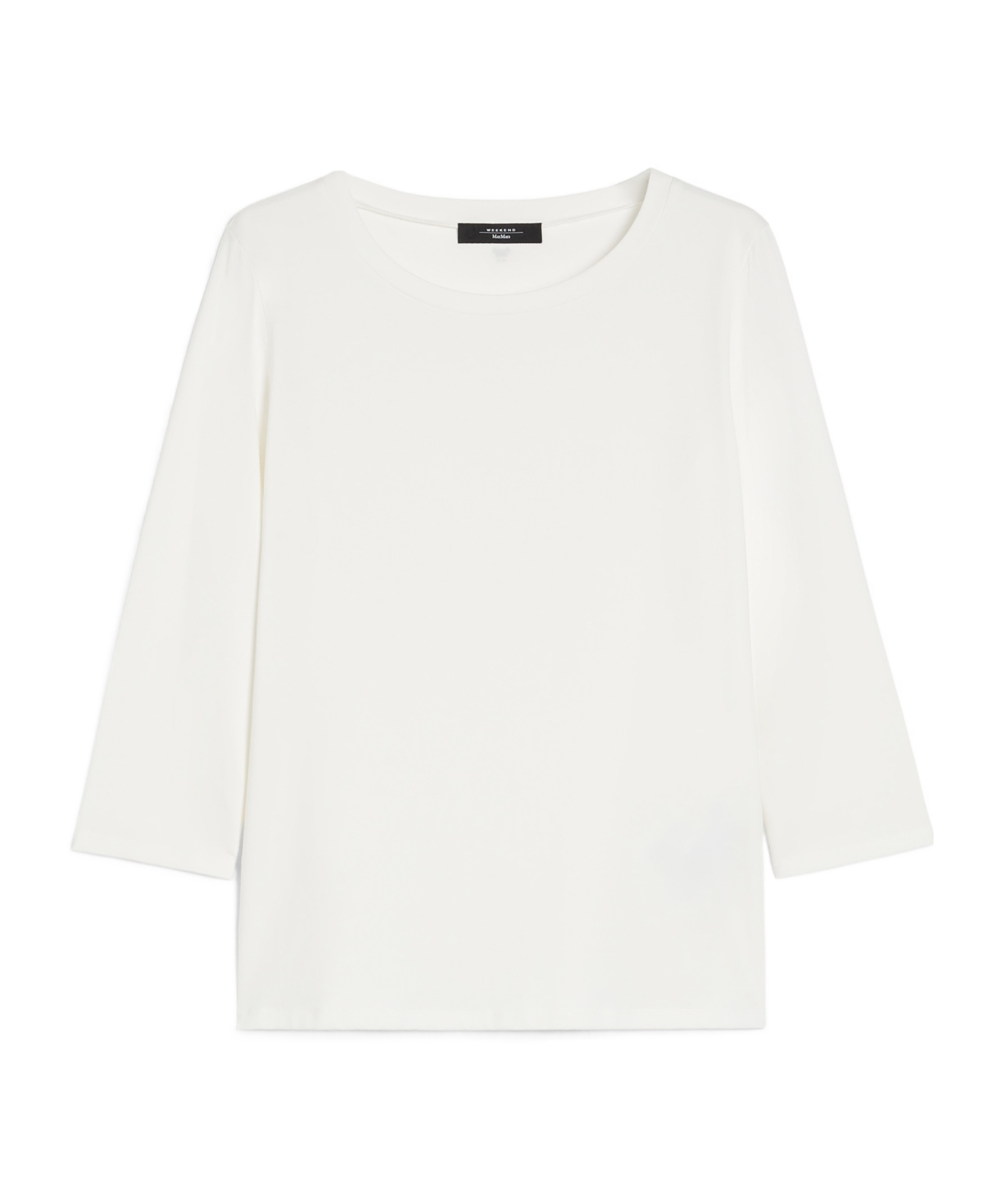 Weekend Max Mara Omens Multia Quarter-sleeve Cotton-jersey T-shirt White In White