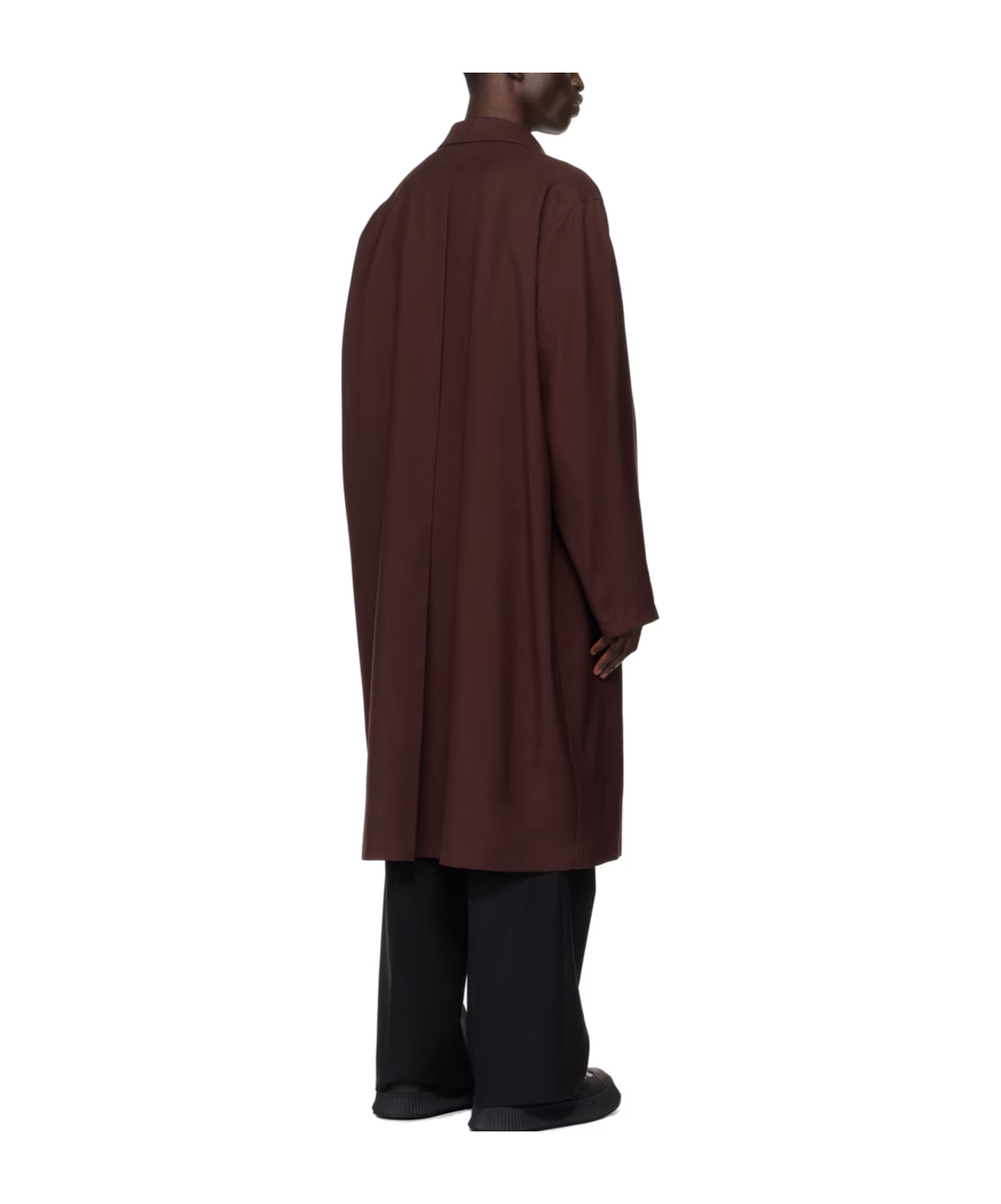 Jil Sander Burgundy Single-breasted Coat In Red