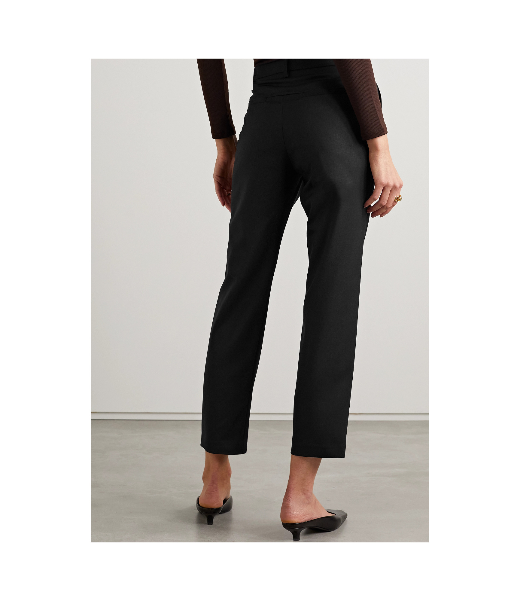 Nili Lotan Tel Aviv Wool-blend Twill Straight-leg Pants In Black