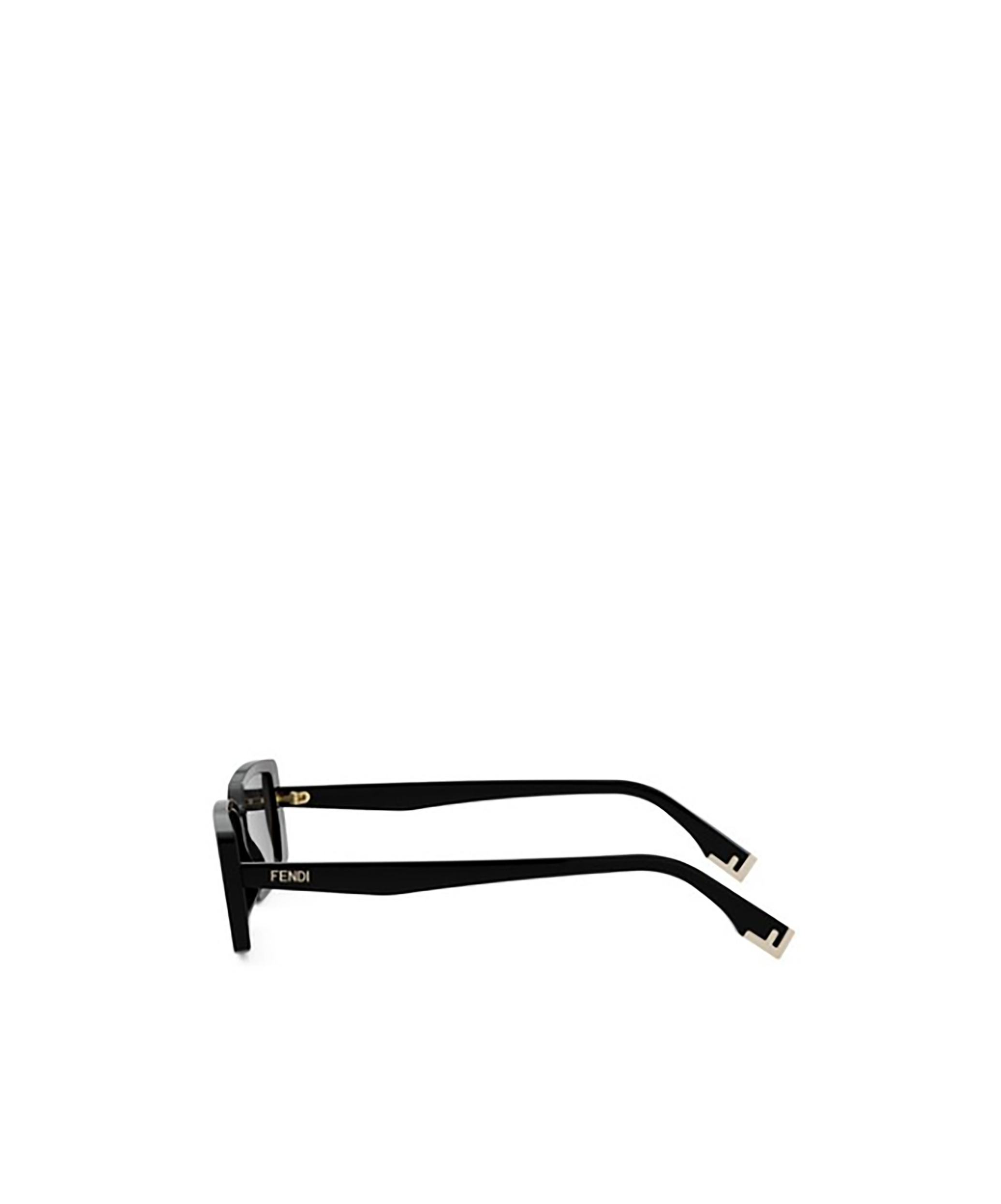 Fendi Way Rectangular Sunglasses, 53mm In Shiny Black/grey